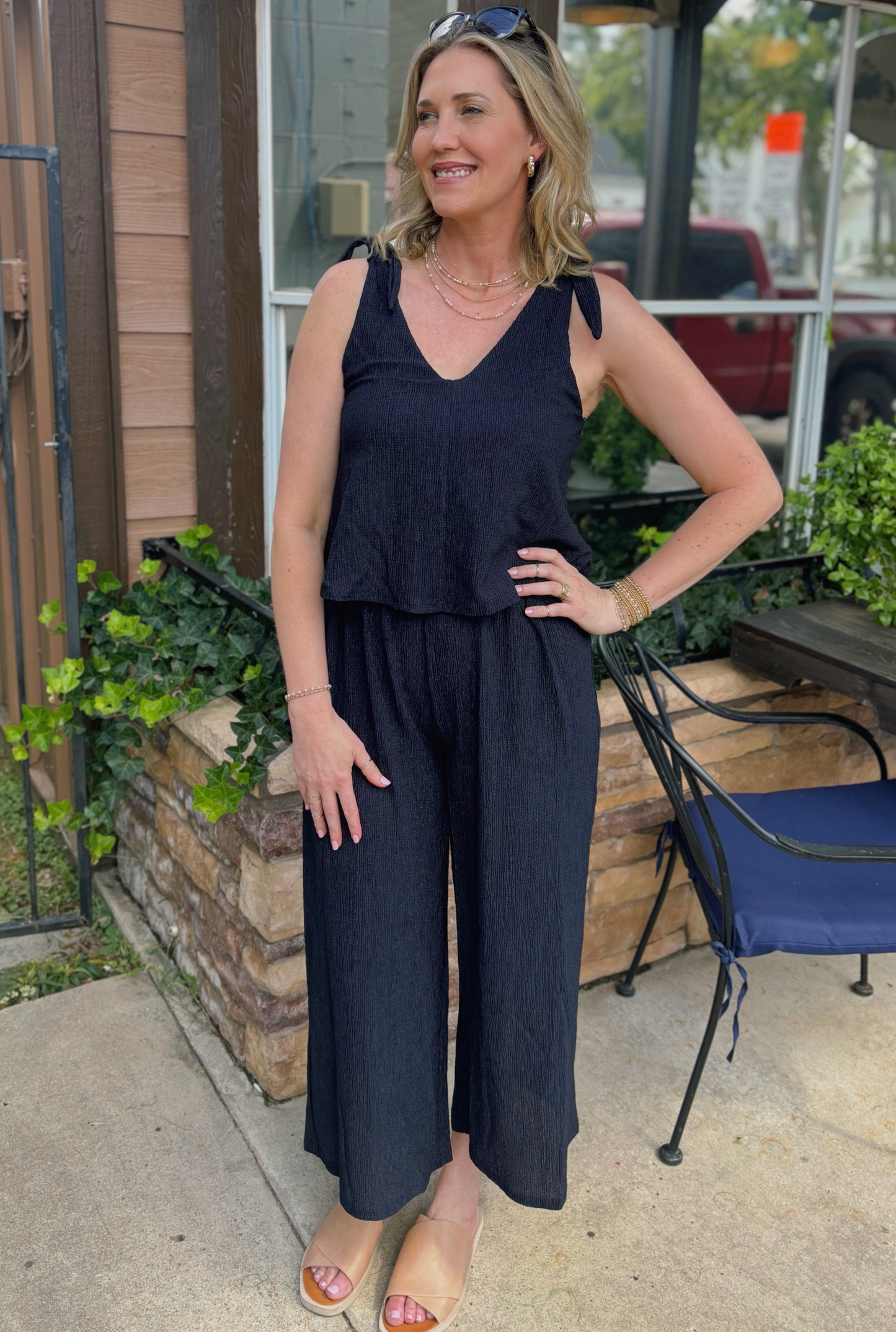 NAVY ILLUSION JUMPSUIT