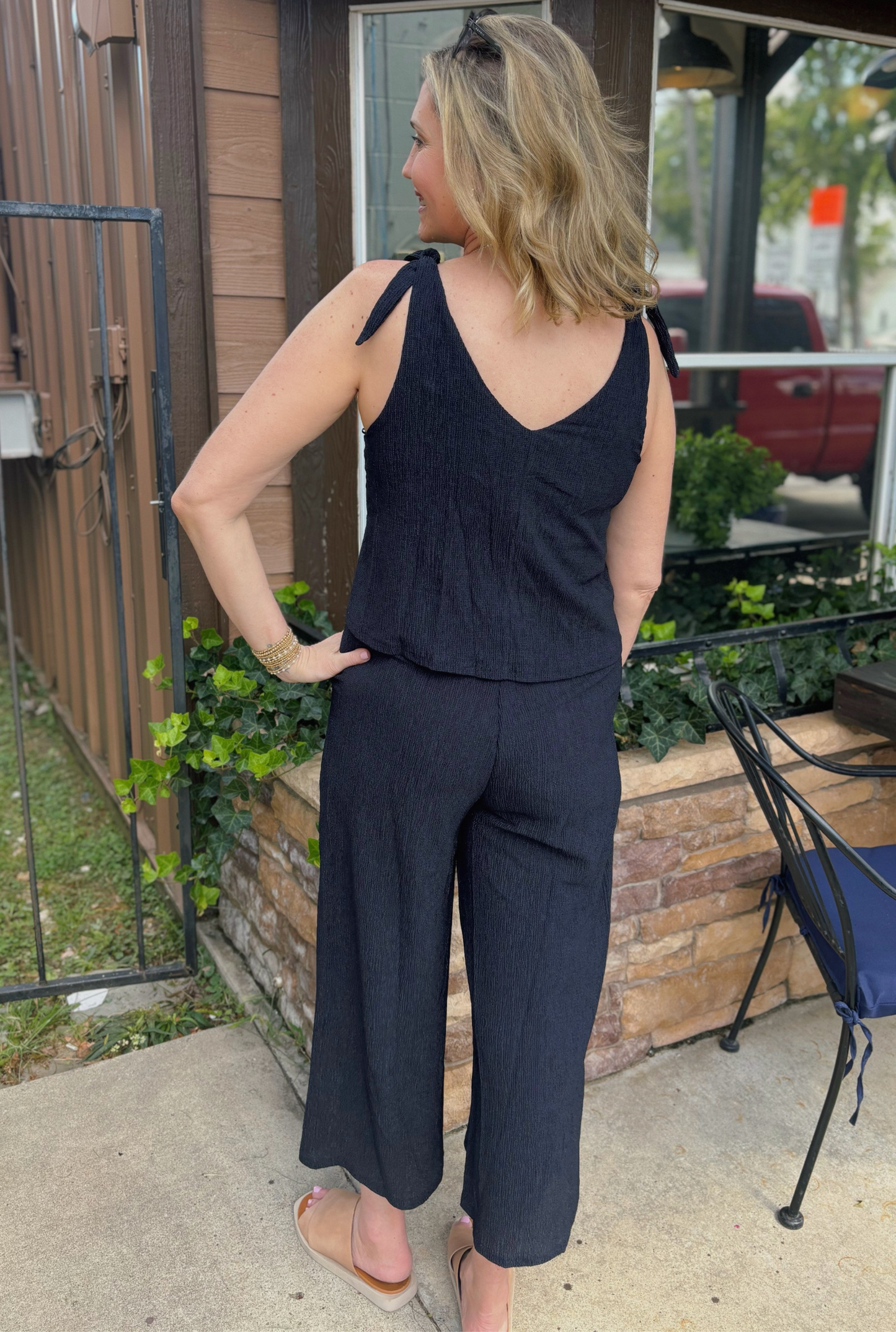 NAVY ILLUSION JUMPSUIT