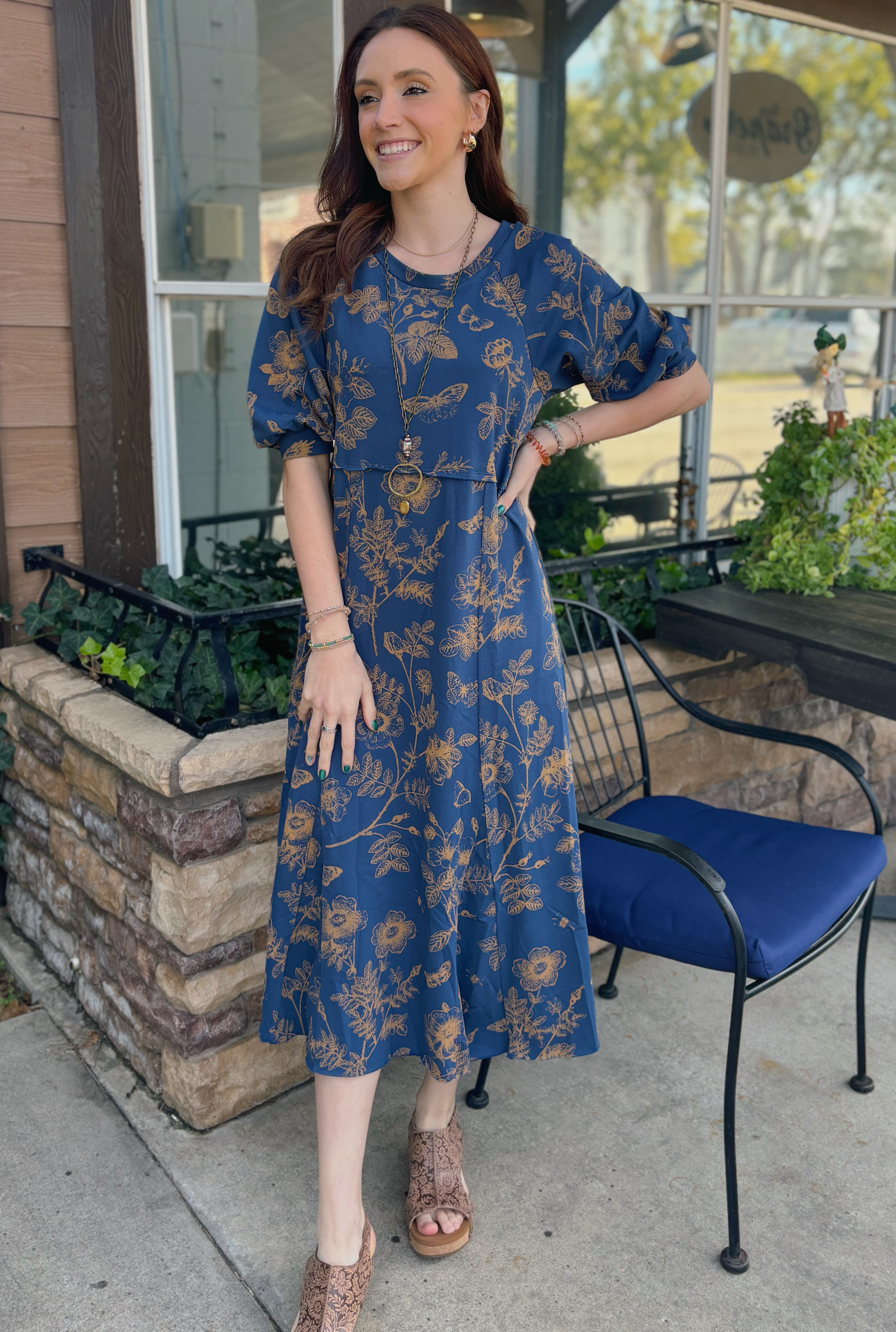 BLUE FRENCH TERRY DRESS