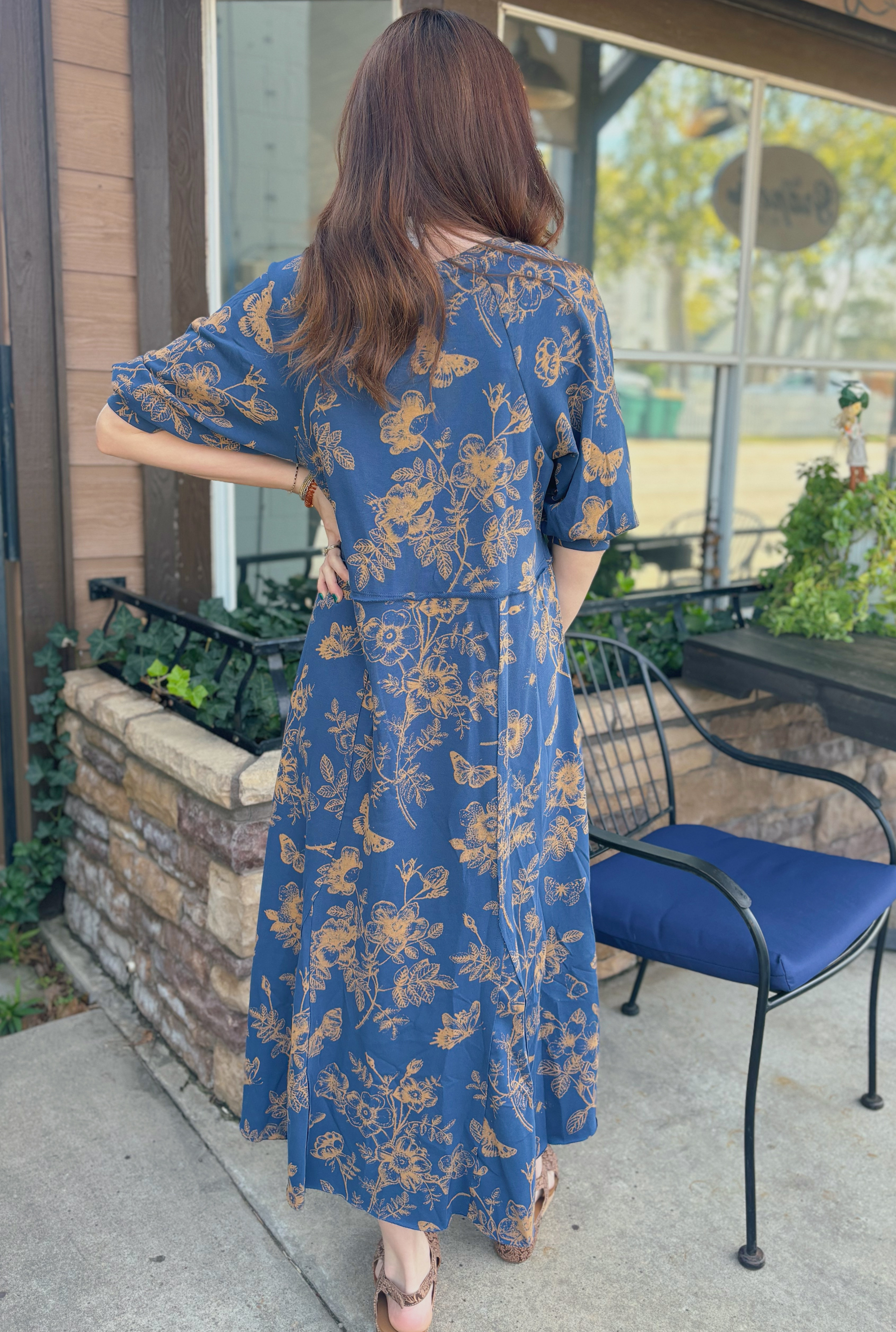 BLUE FRENCH TERRY DRESS
