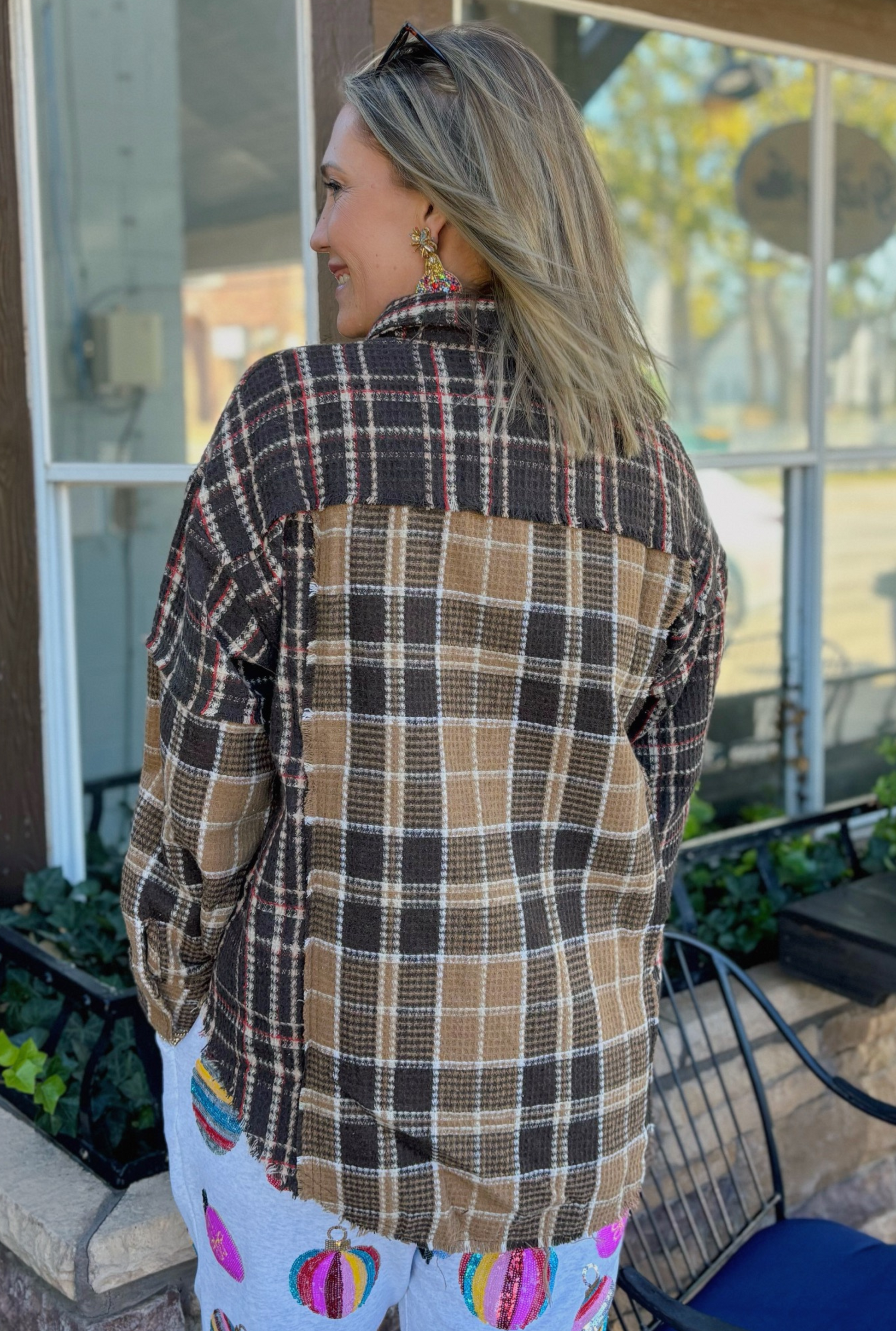 CHOCOLATE PLAID JACKET