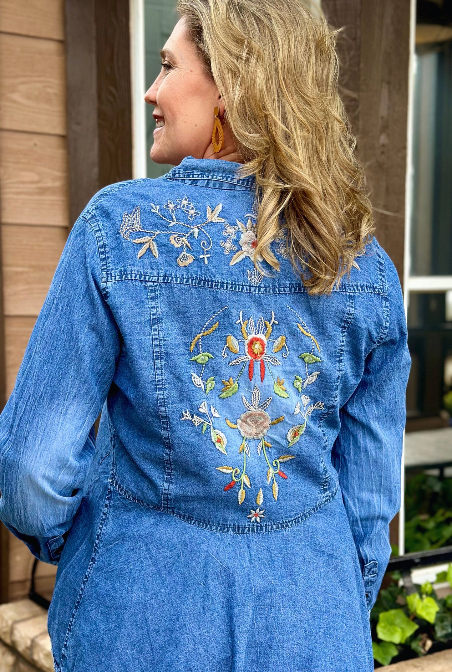 DENIM STITCHED TOP