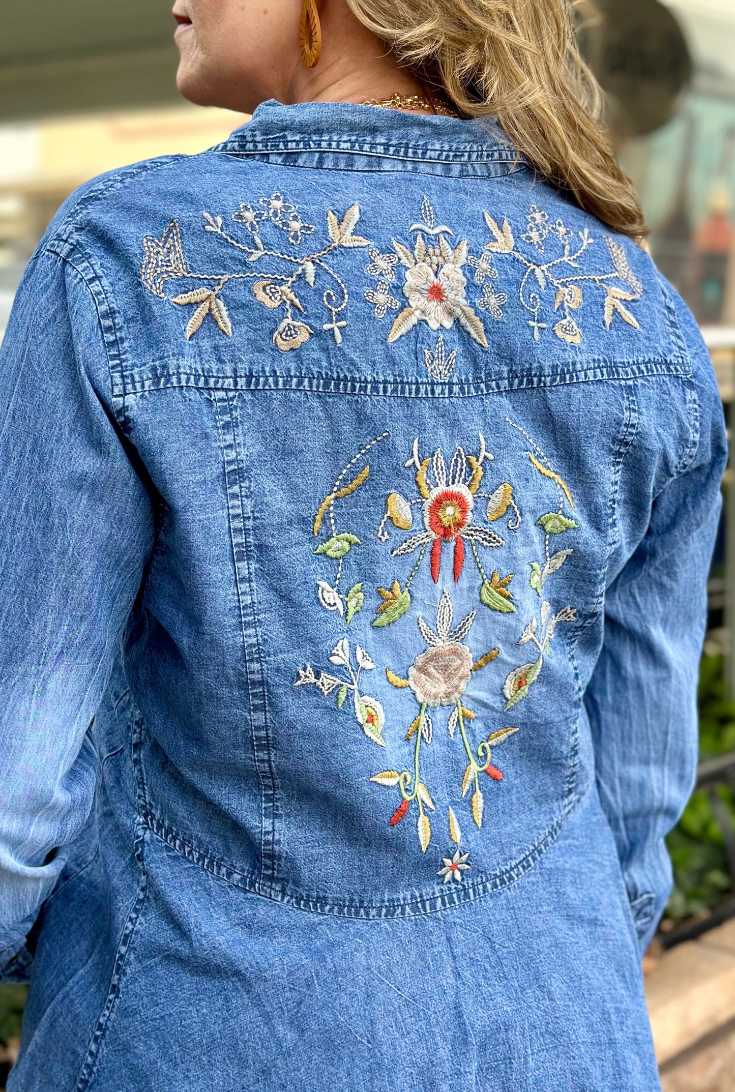 DENIM STITCHED TOP