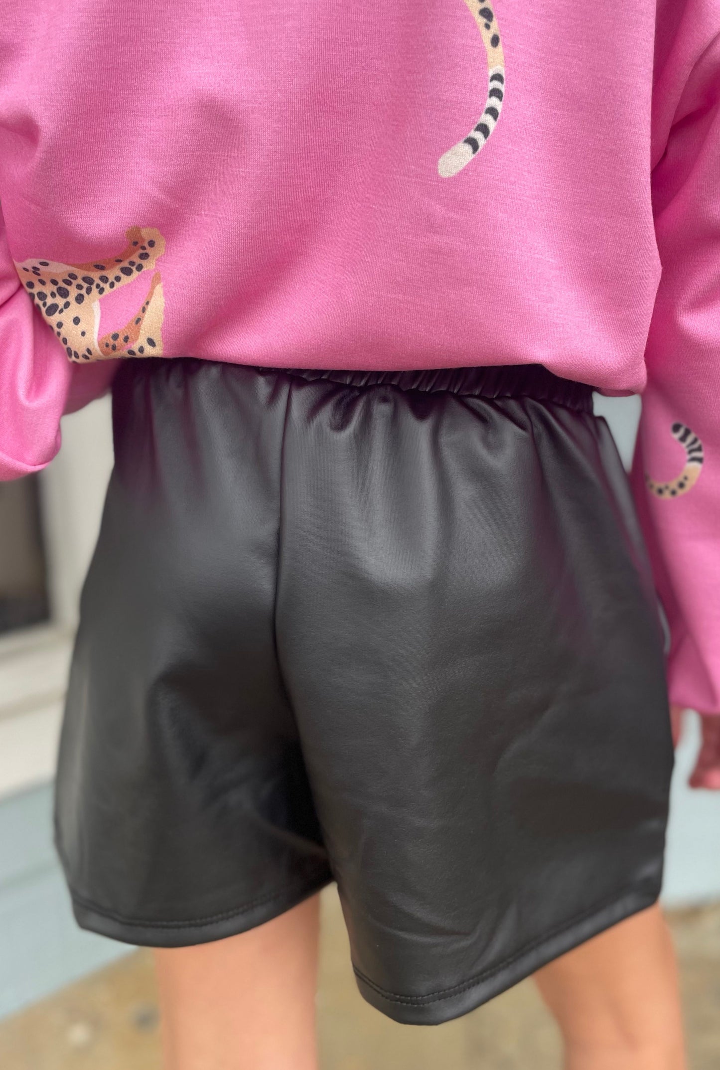 KIDS FAUX LEATHER SHORTS