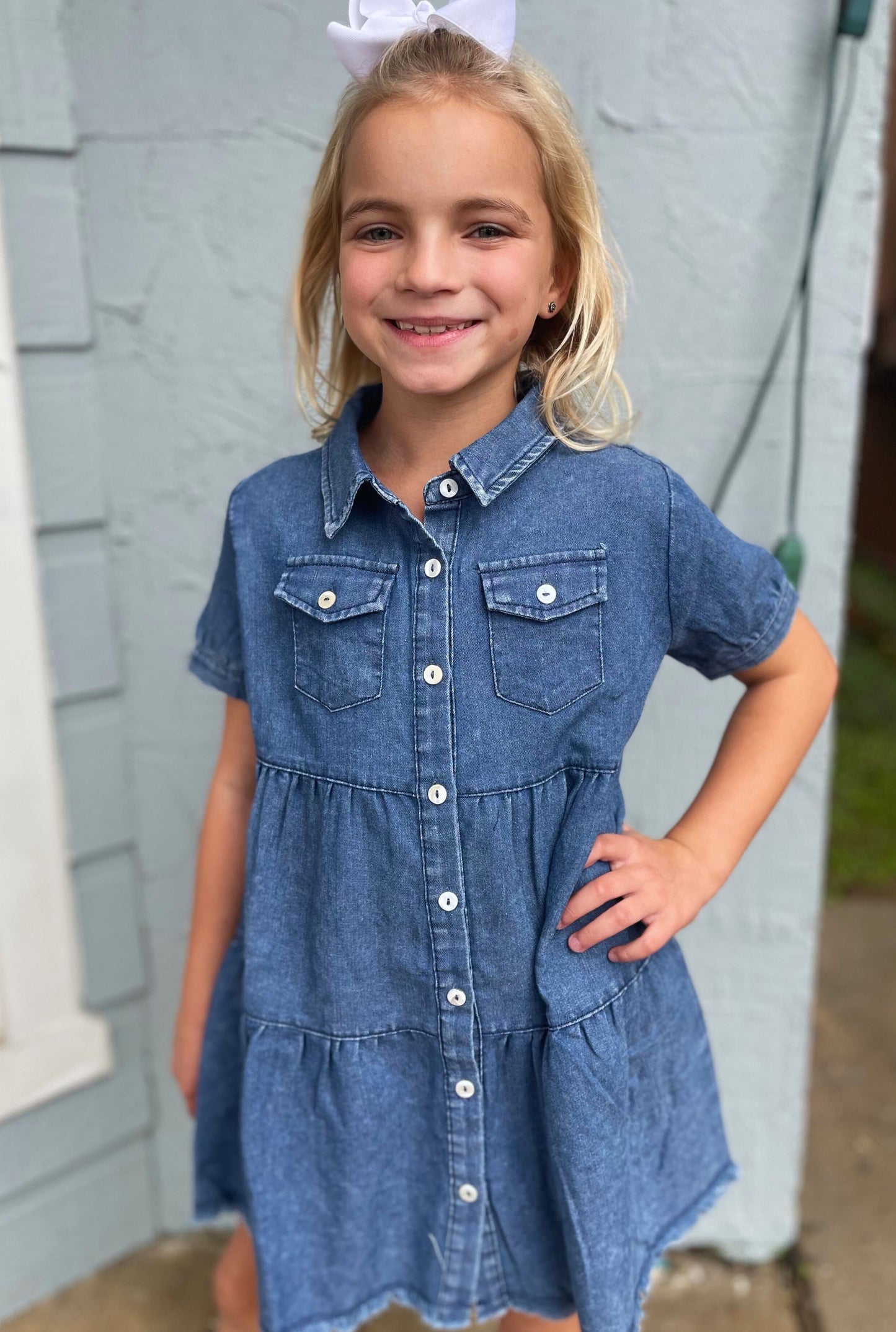 KIDS DENIM BELL DRESS