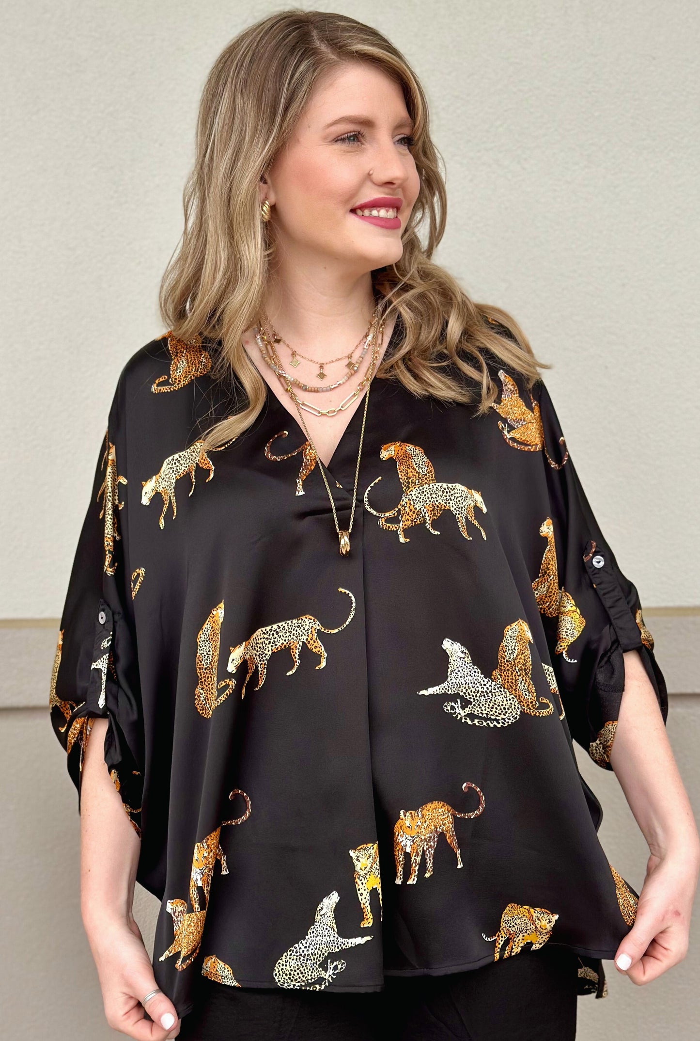 CHEETAH QUEEN BLACK TOP