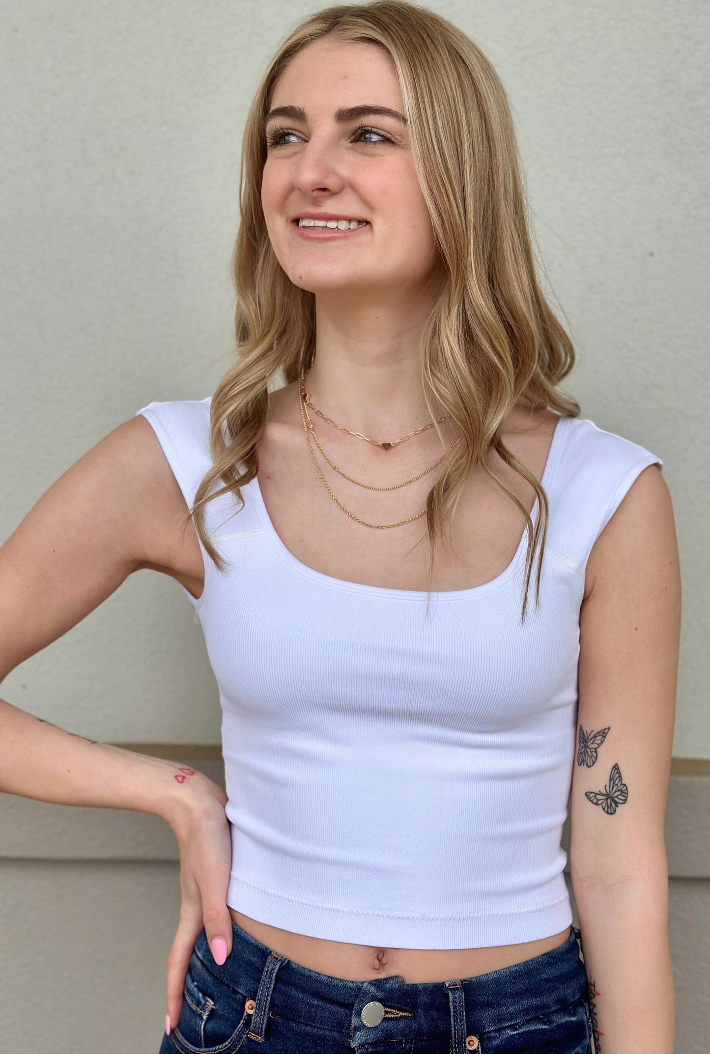 WHITE BREEZY TANK