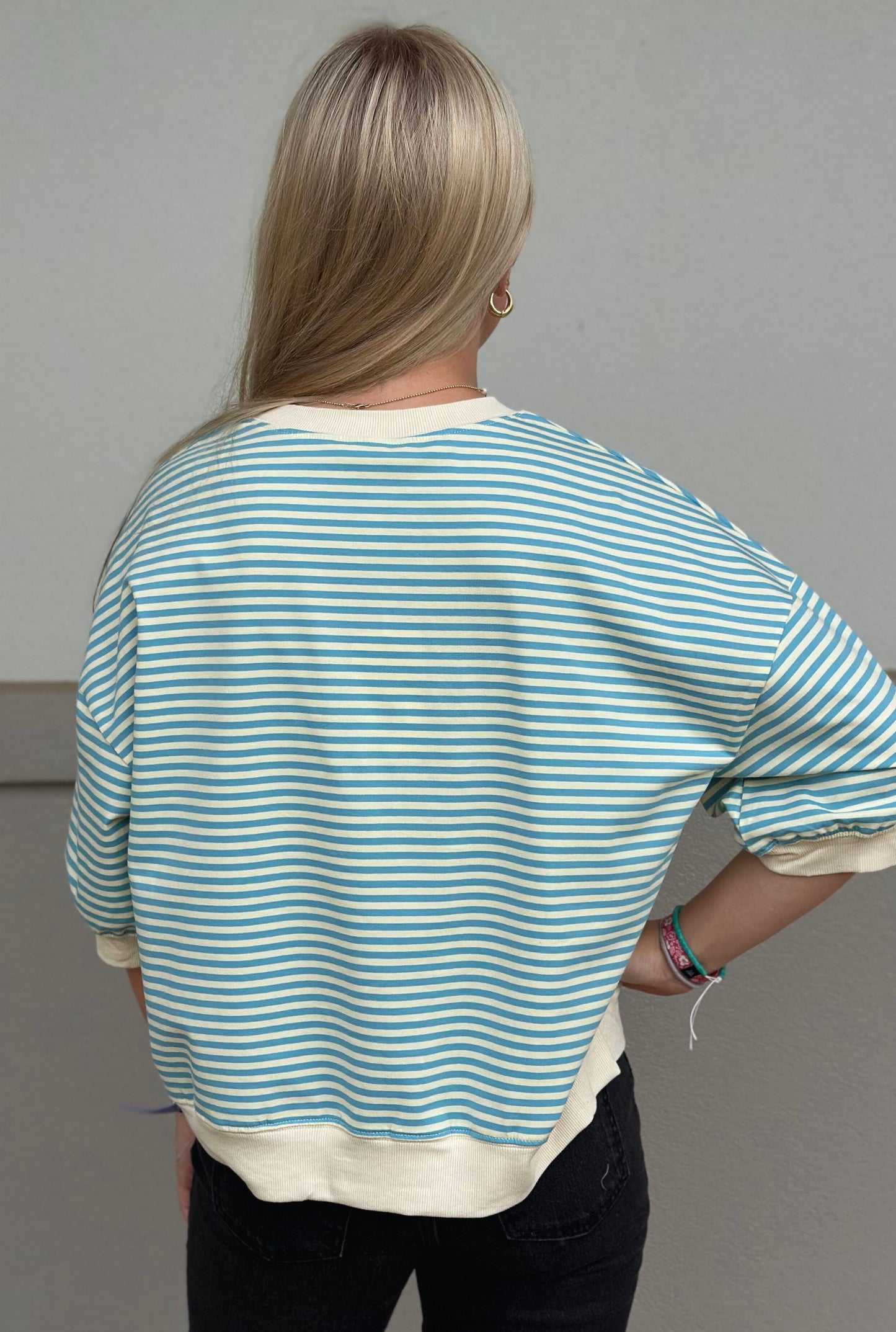 BLUE STAPLE STRIPS TOP