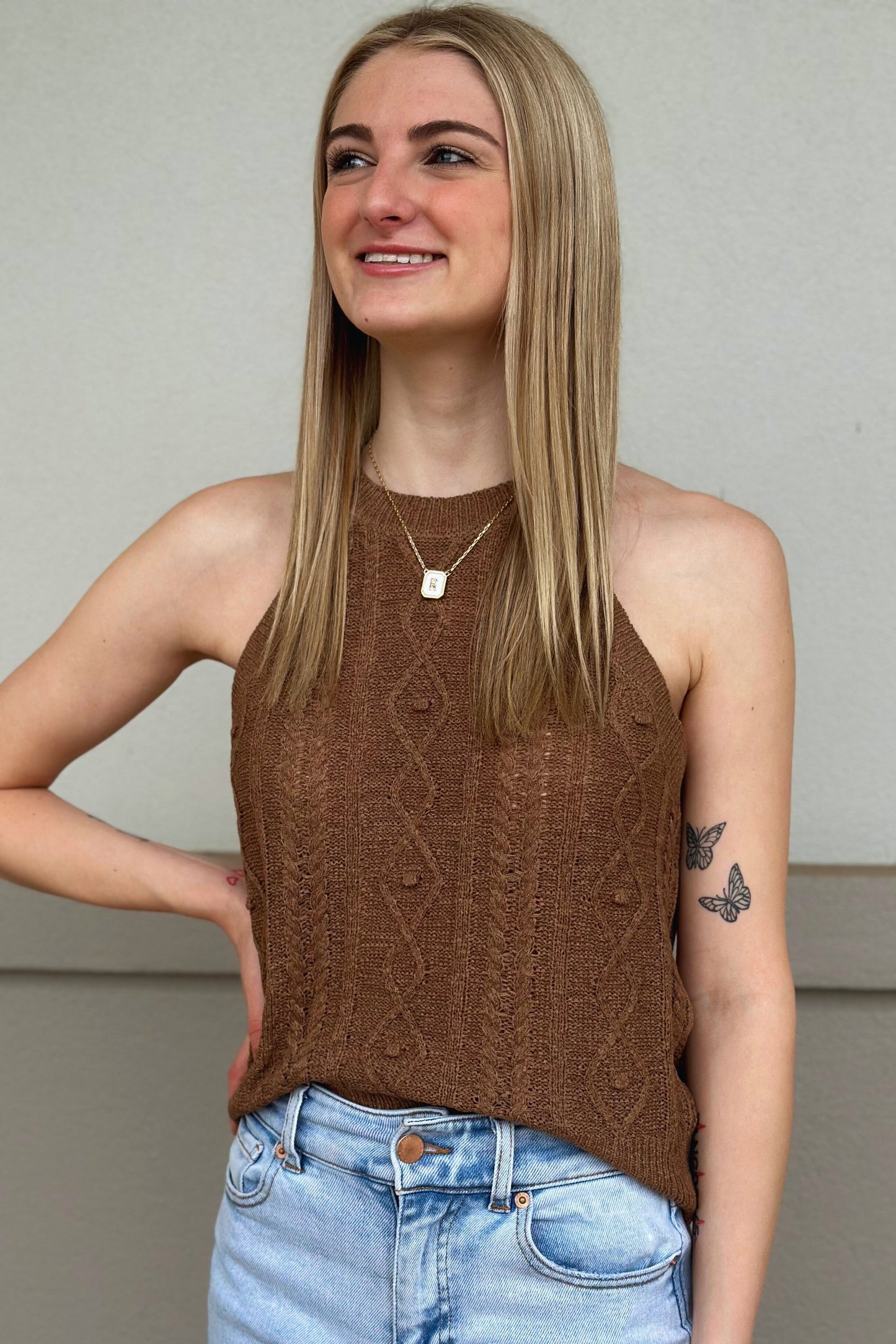 ALMOND KNIT TANK