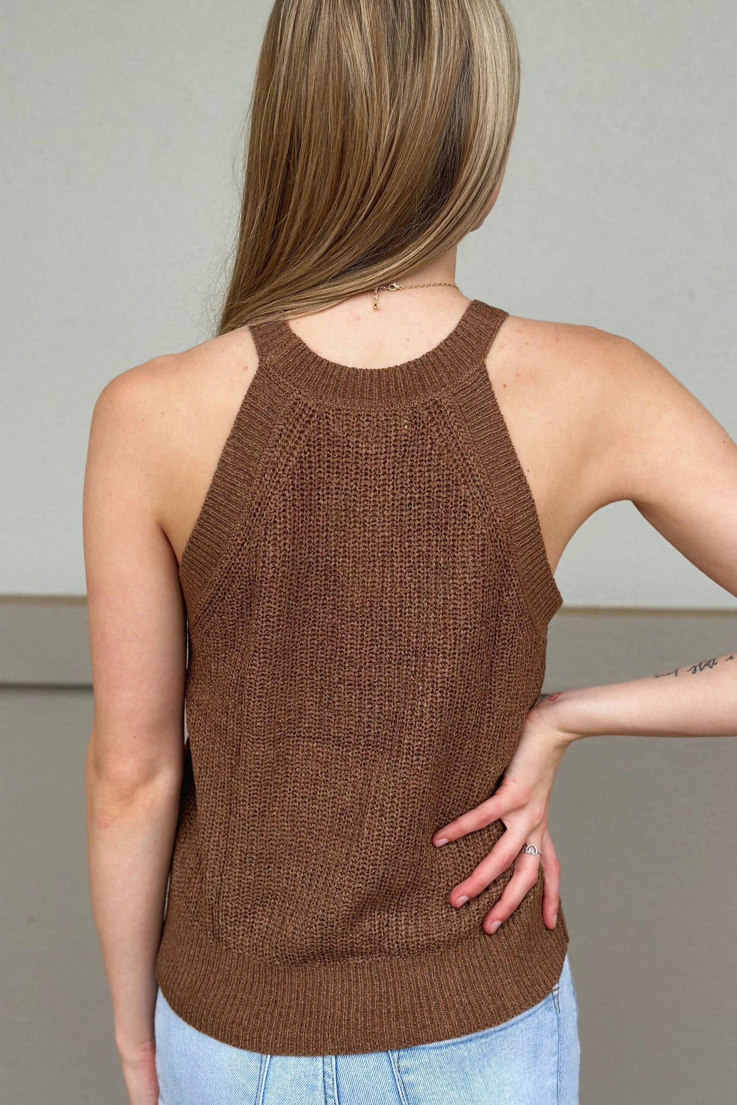 ALMOND KNIT TANK