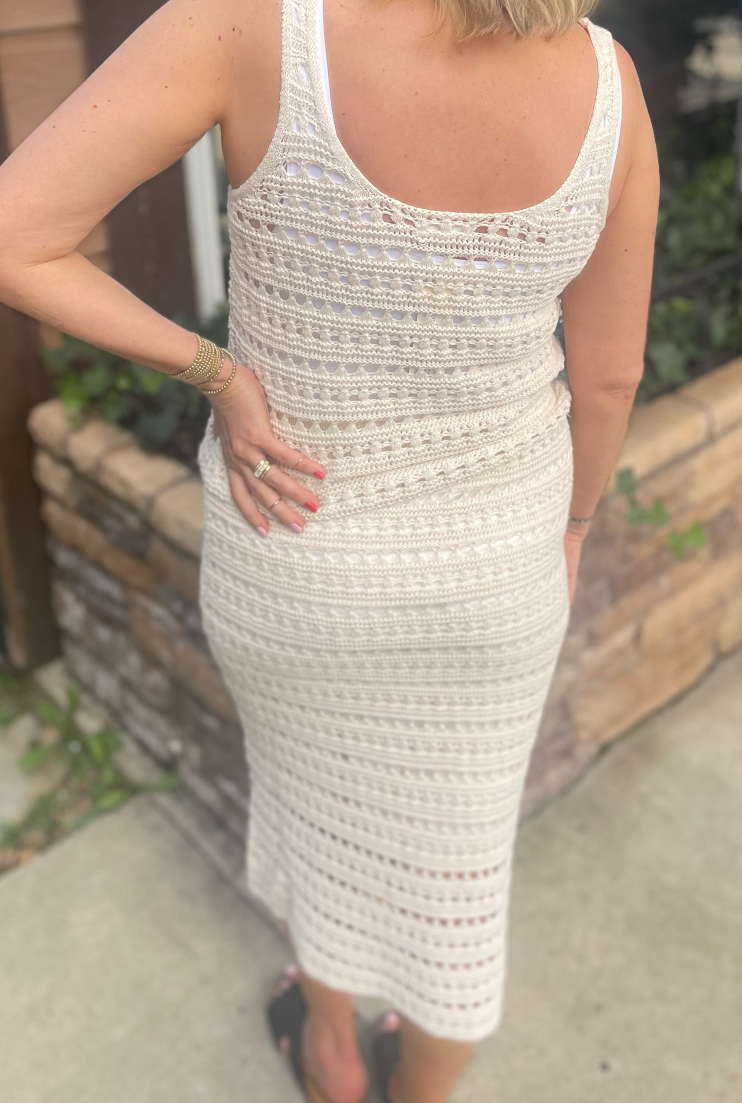 CREAM CROCHET SKIRT