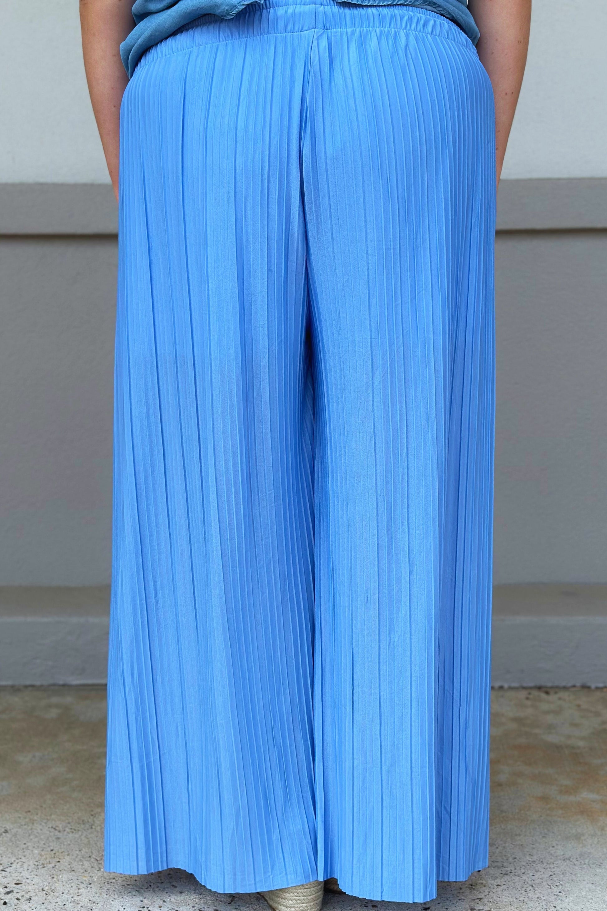 CURVY BLUE WOVEN PANTS