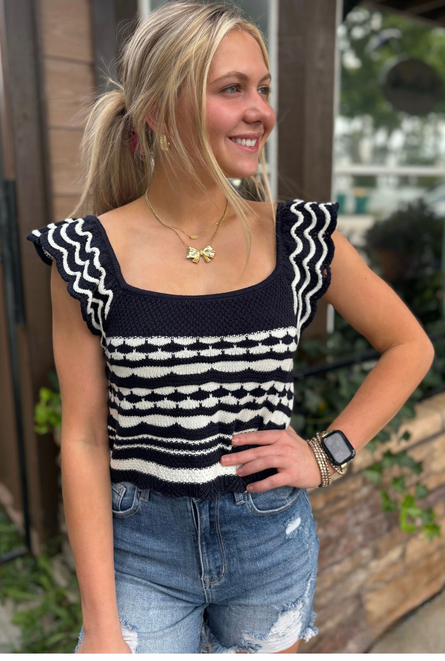 NAVY MCKENNA TOP