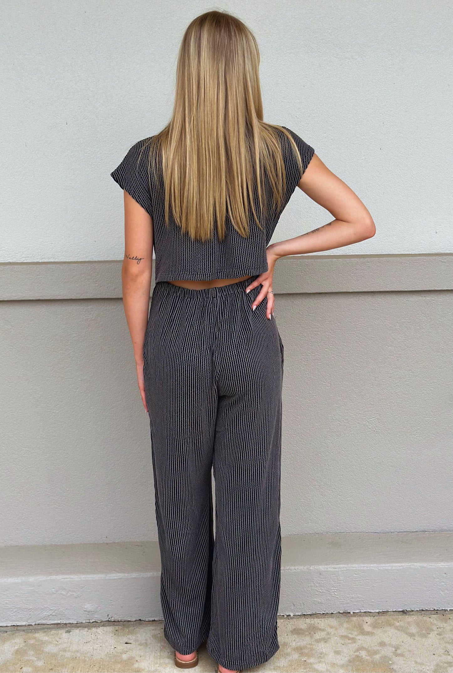 BLACK RIBBED JUMPSUIT