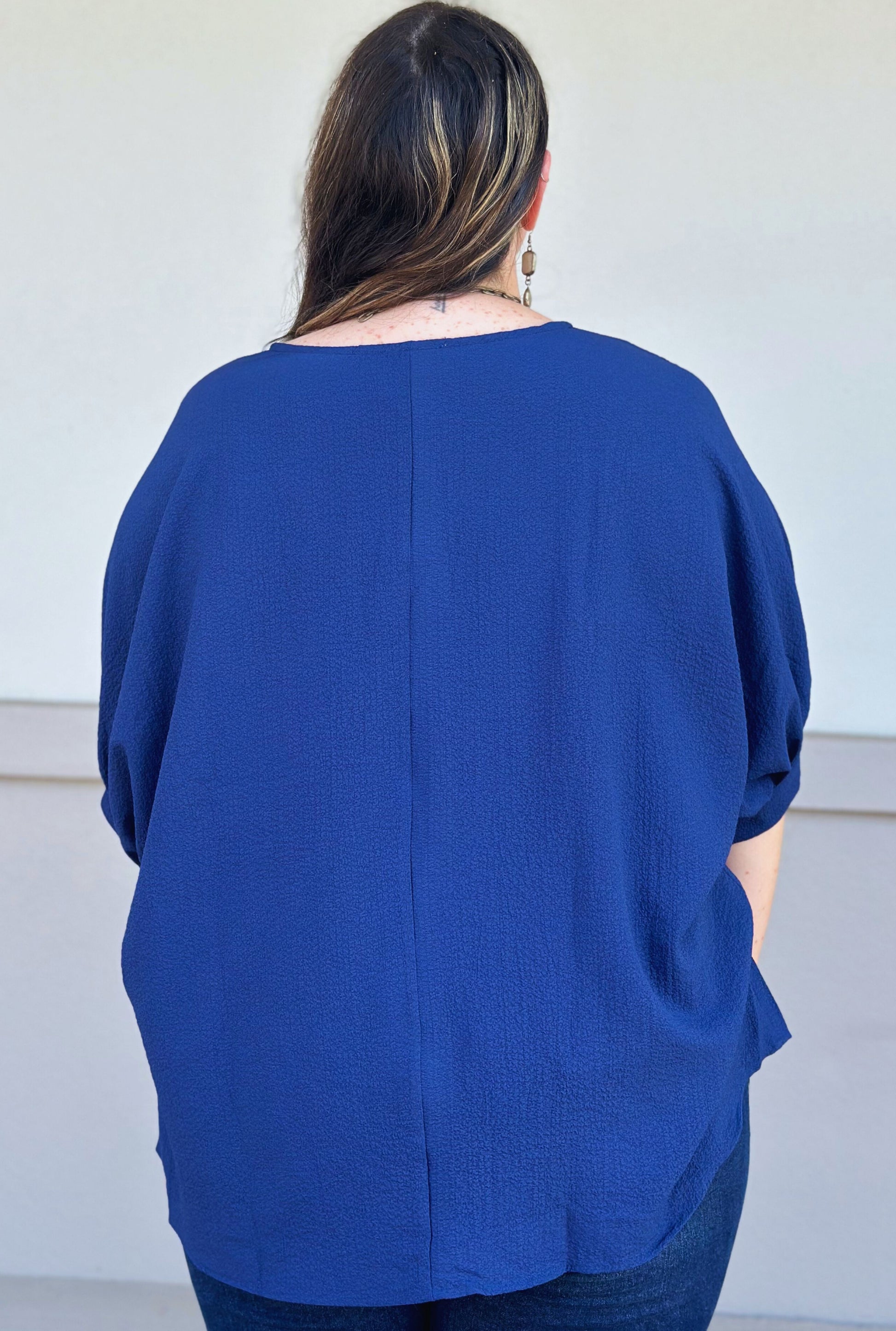 CURVY NAVY ANDREE TOP