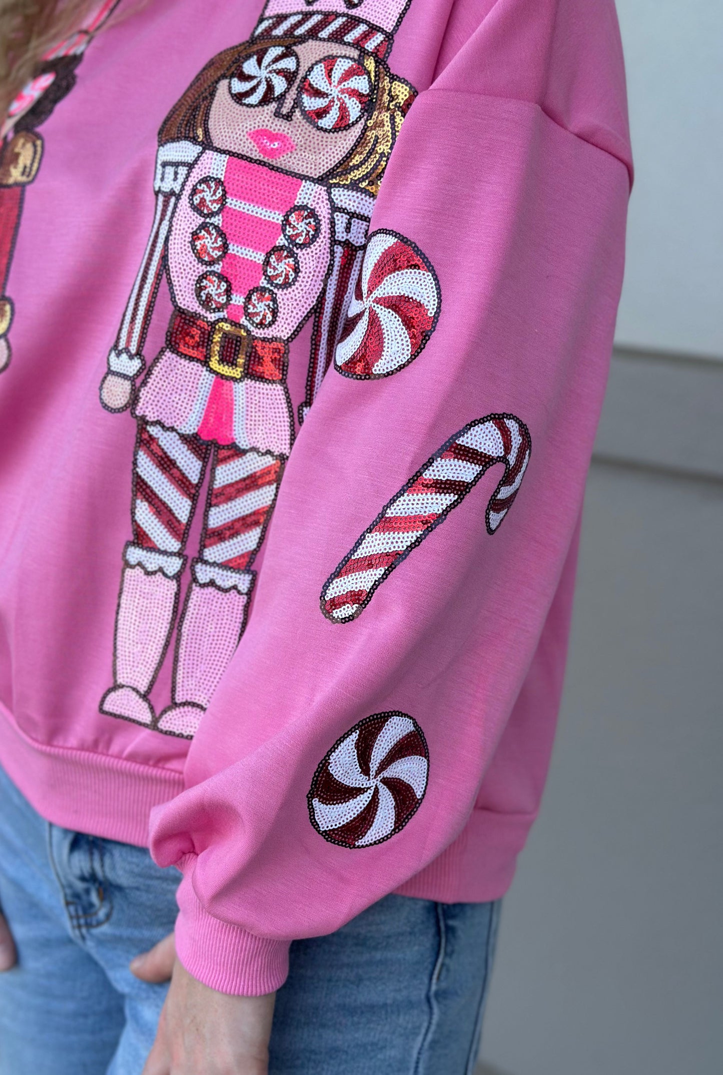 PINK SEQUIN SWEETCRACKER SWEATSHIRT