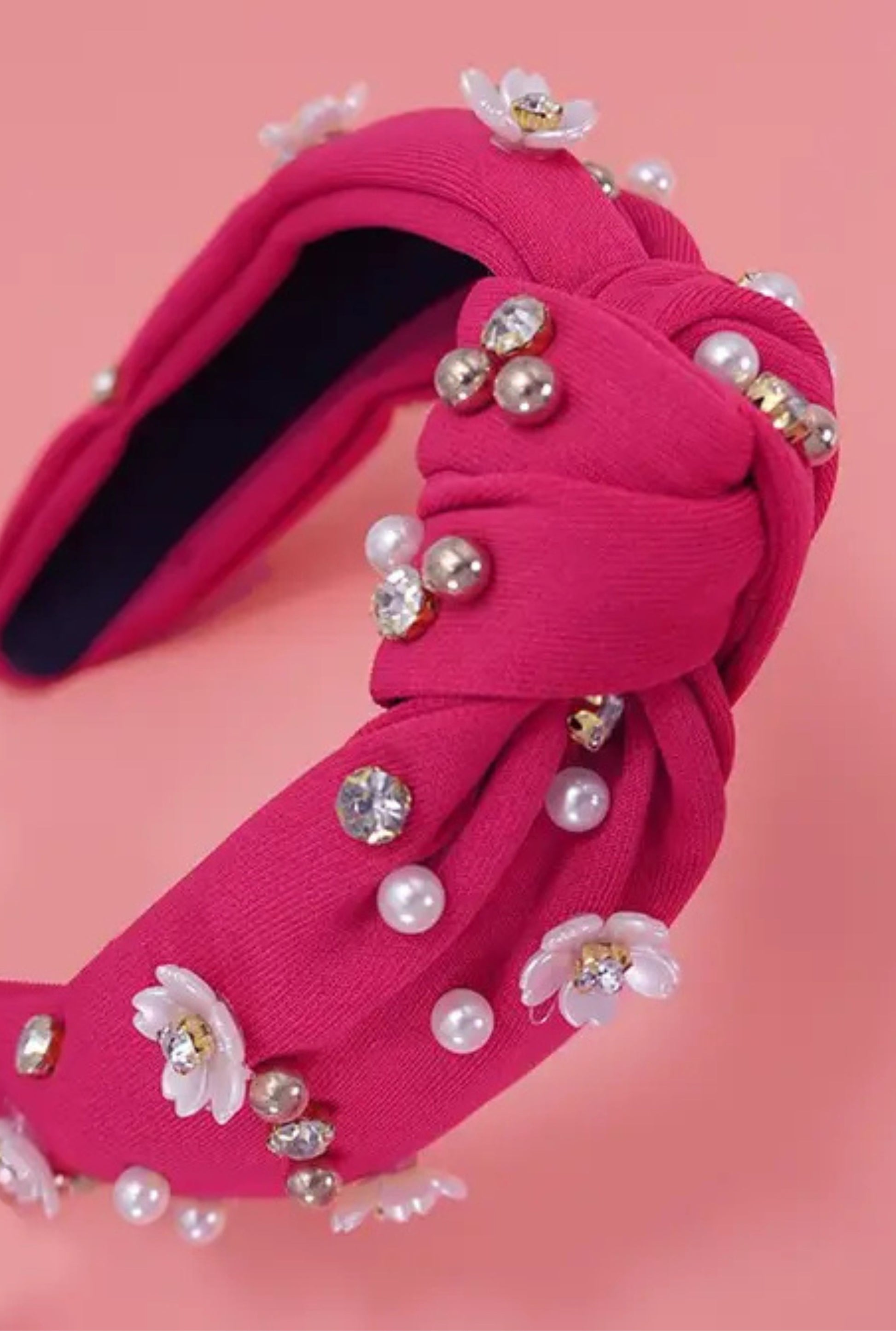 Knotted Daisy Flower Pearl Headband Hair Band