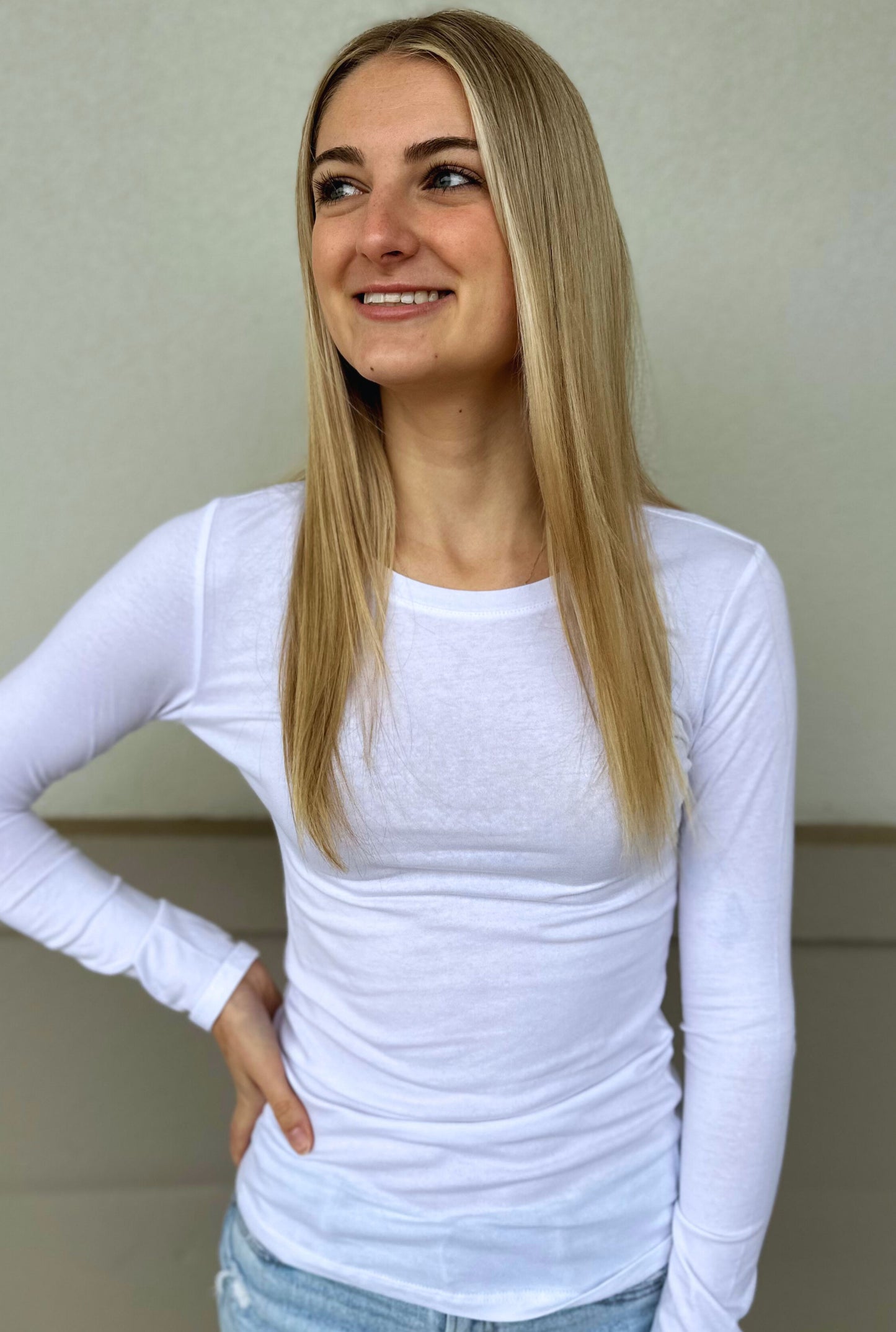 WHITE SPANDEX JERSEY TOP