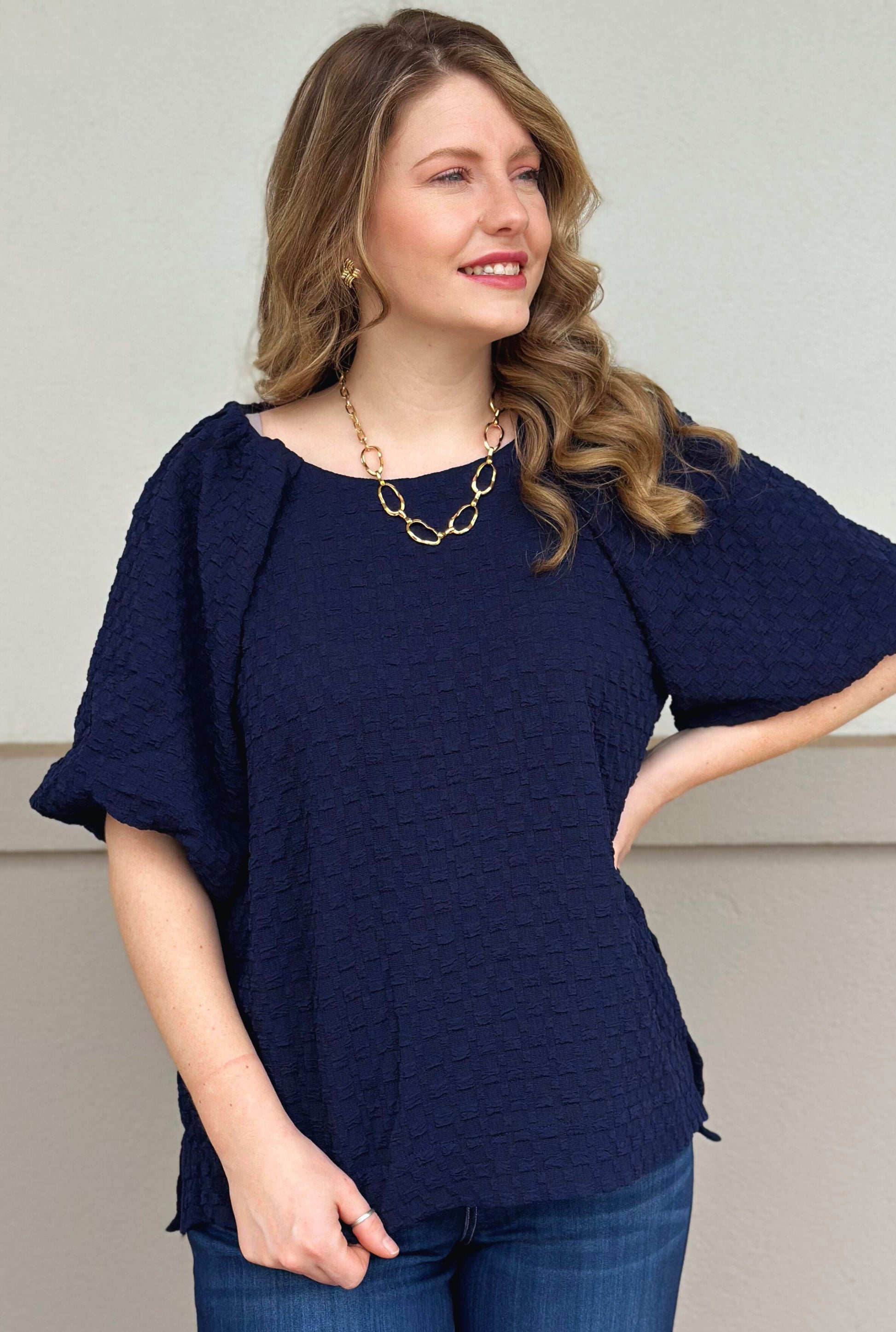 NAVY BRITTNEY TOP