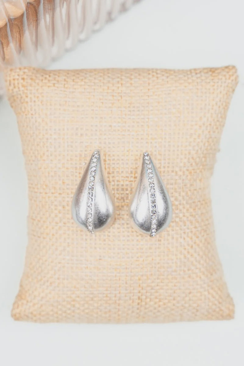 MYLIE SILVERTONE CRYSTAL EARRINGS