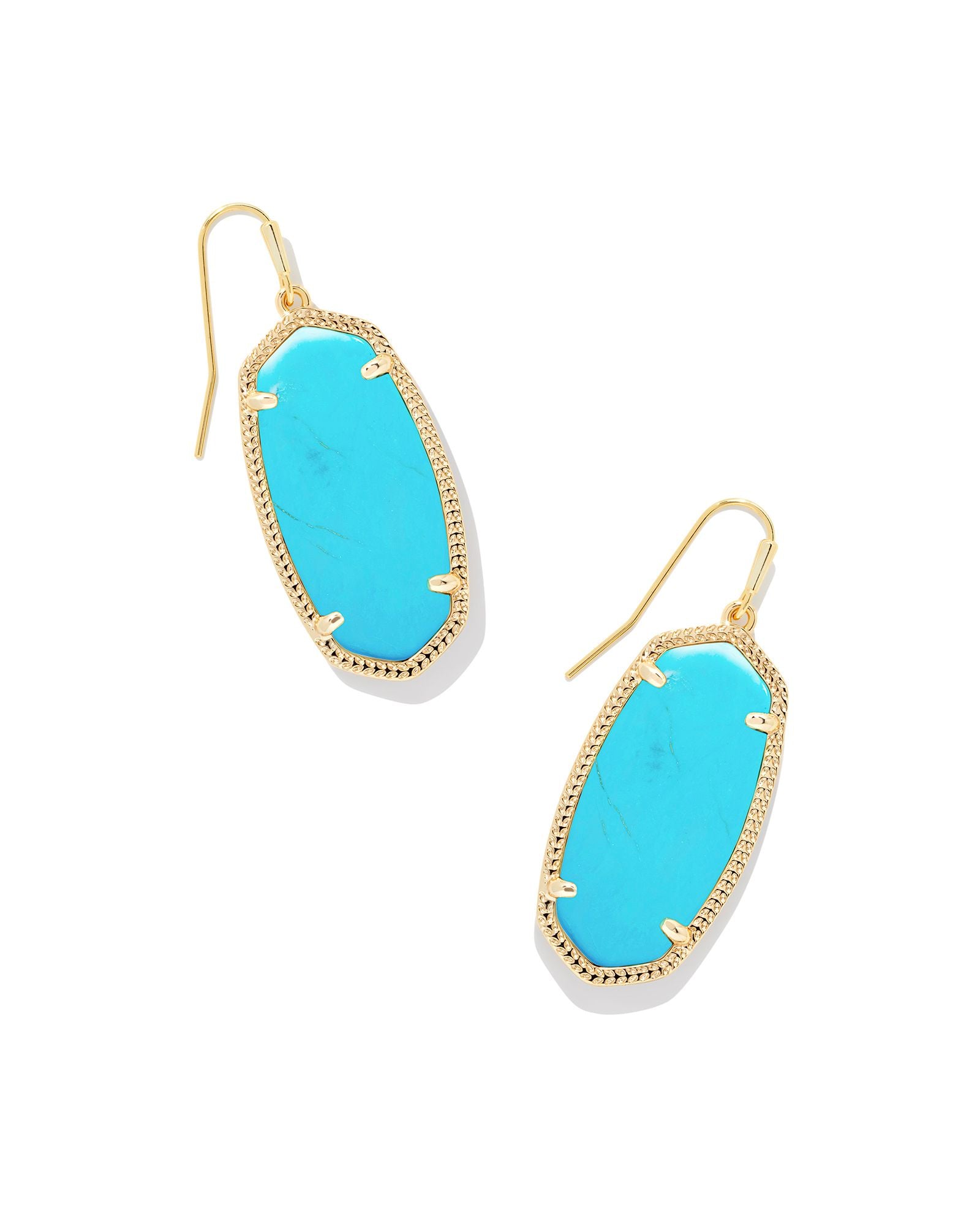 ELLE DROP EARRINGS GOLD TURQUOISE MAGNESITE