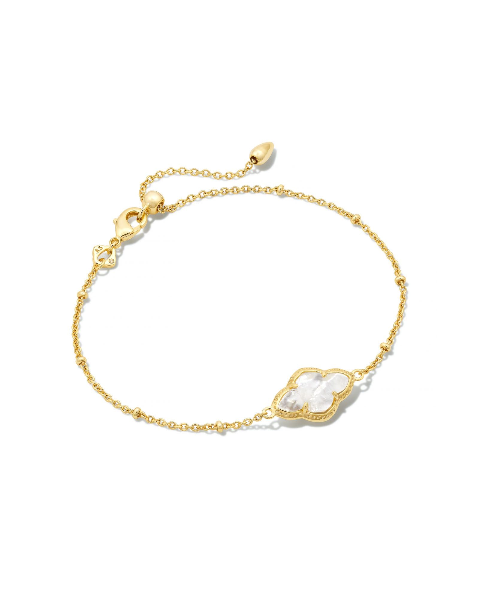 ABBIE SATELLITE CHAIN BRACELET GOLD IVORY MOTHER OF PEARL