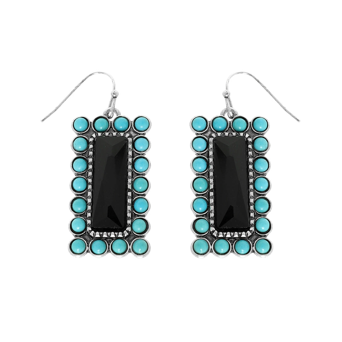 Western Vertical Turquoise Bar Earrings