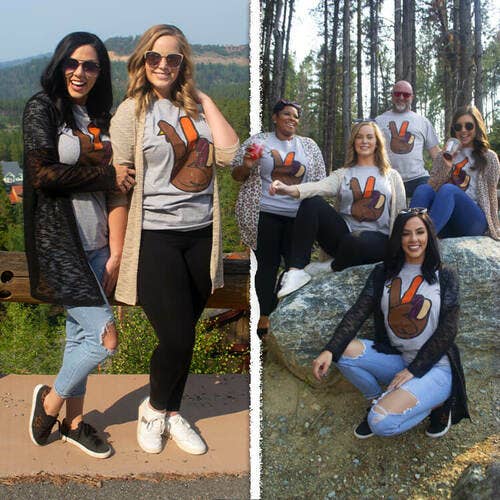 Peace Sign Turkey Thanksgiving T-Shirt