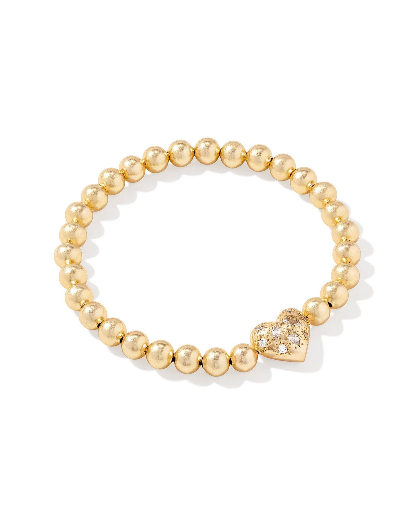 HOLLAND HEART STRETCH BRACELET GOLD WHITE CRYSTAL