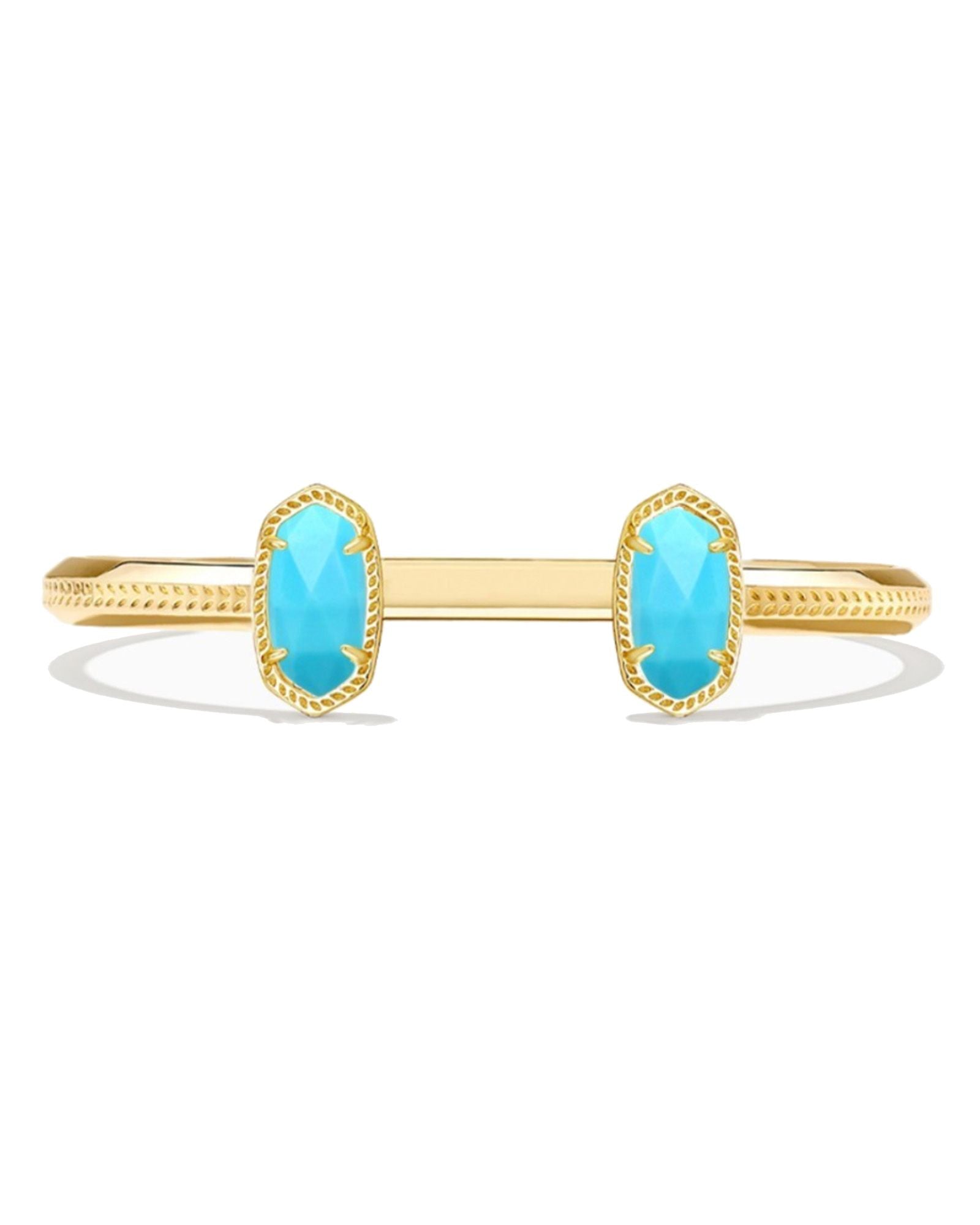 ELTON CUFF BRACELET GOLD TURQUOISE MAGNESITE