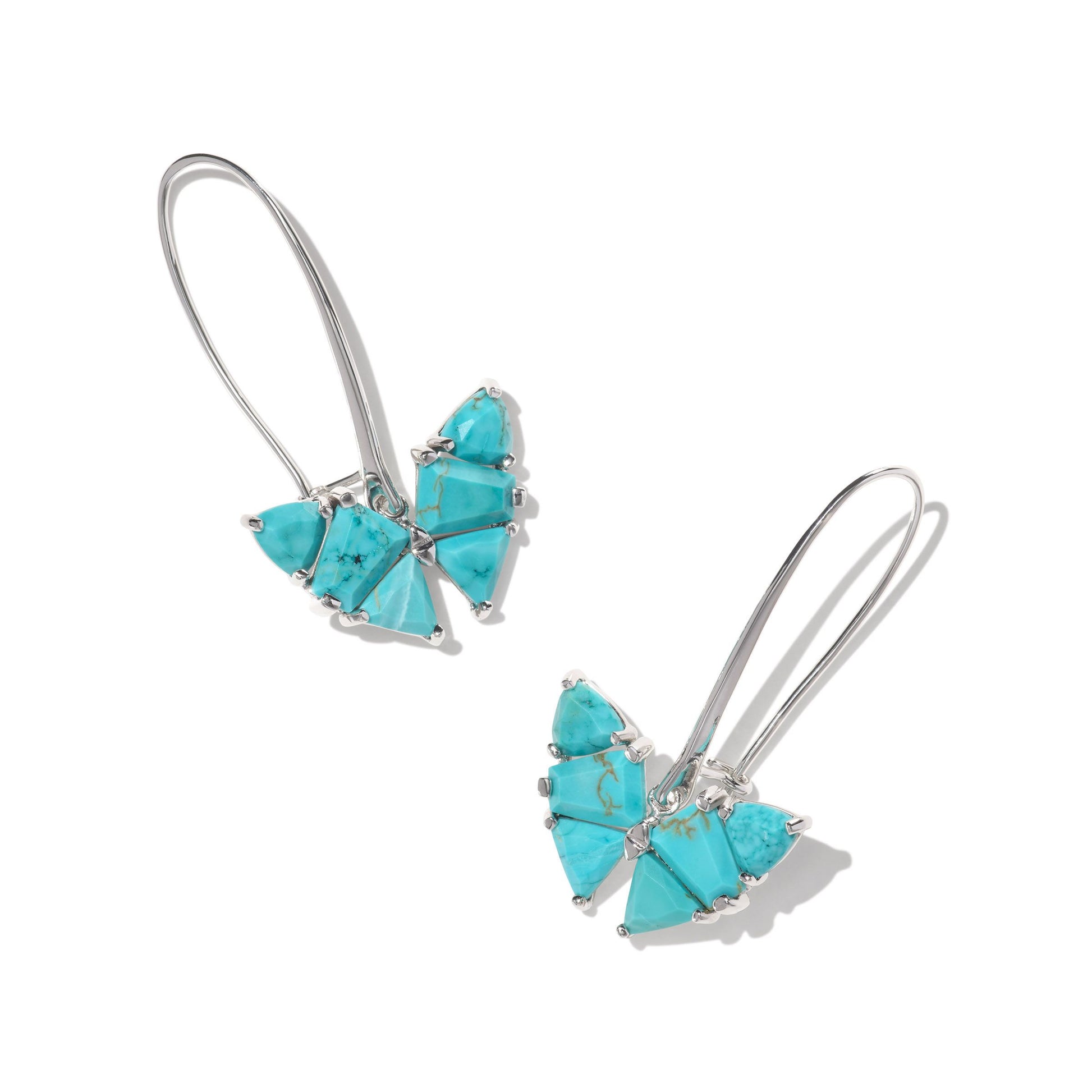 BLAIR BUTTERFLY DROP EARRINGS SILVER VARIEGATED TURQUOISE