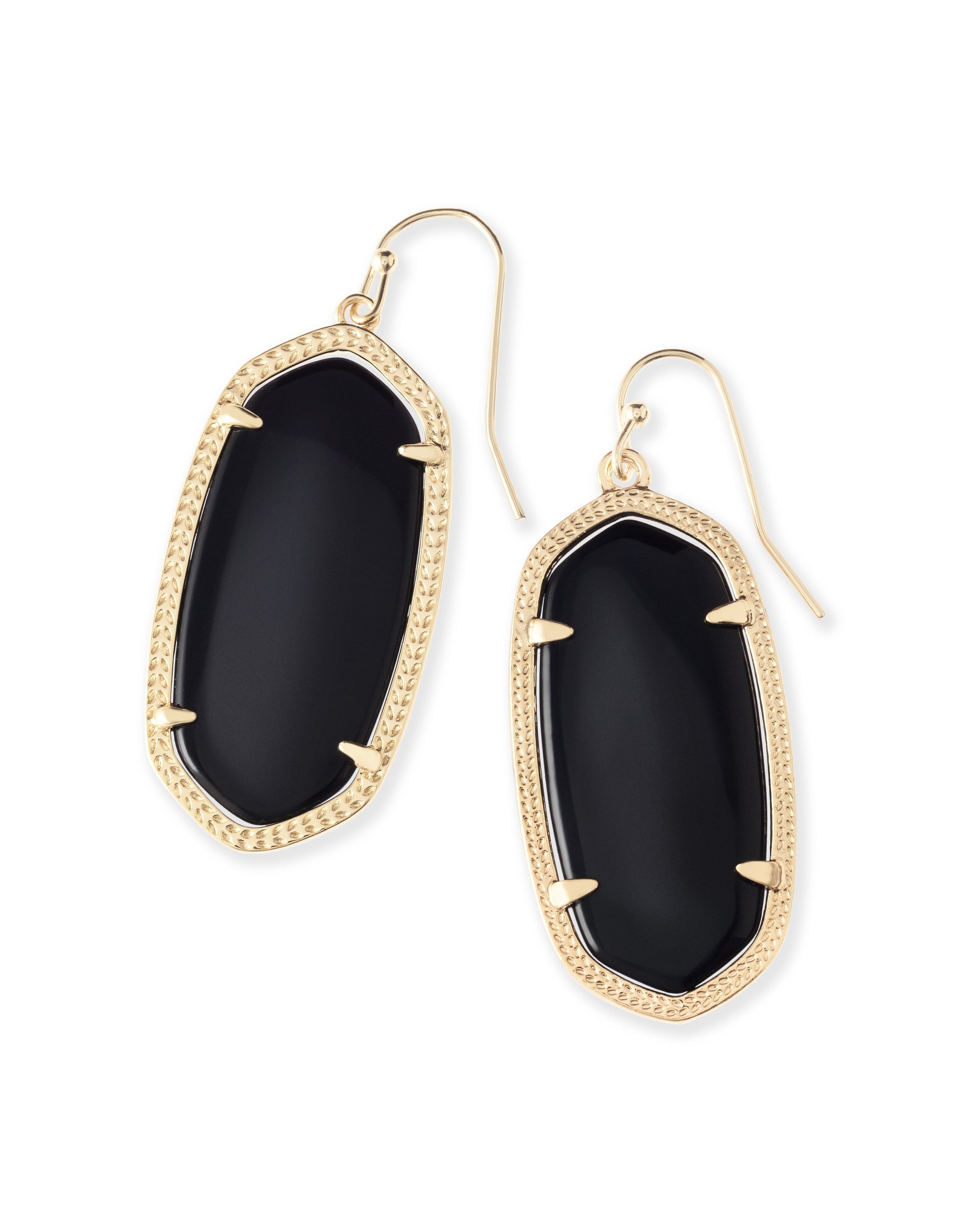 ELLE DROP EARRINGS GOLD BLACK