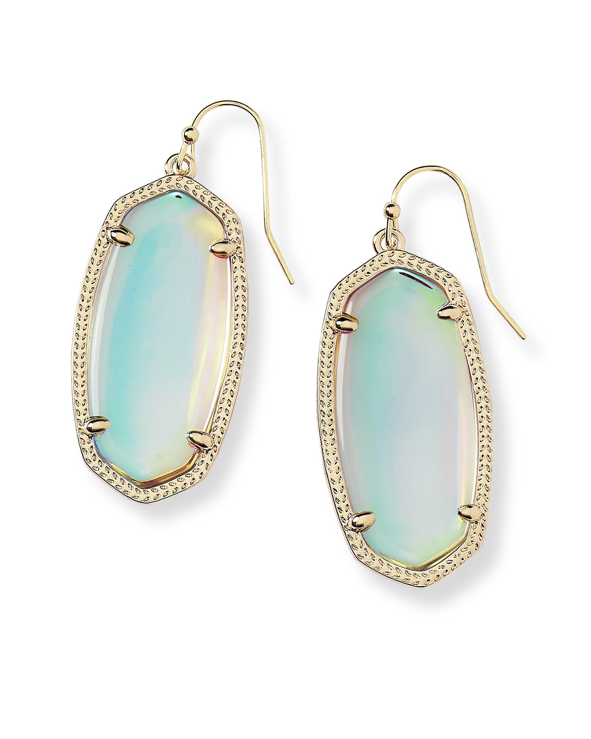 ELLE DROP EARRINGS GOLD DICHROIC GLASS