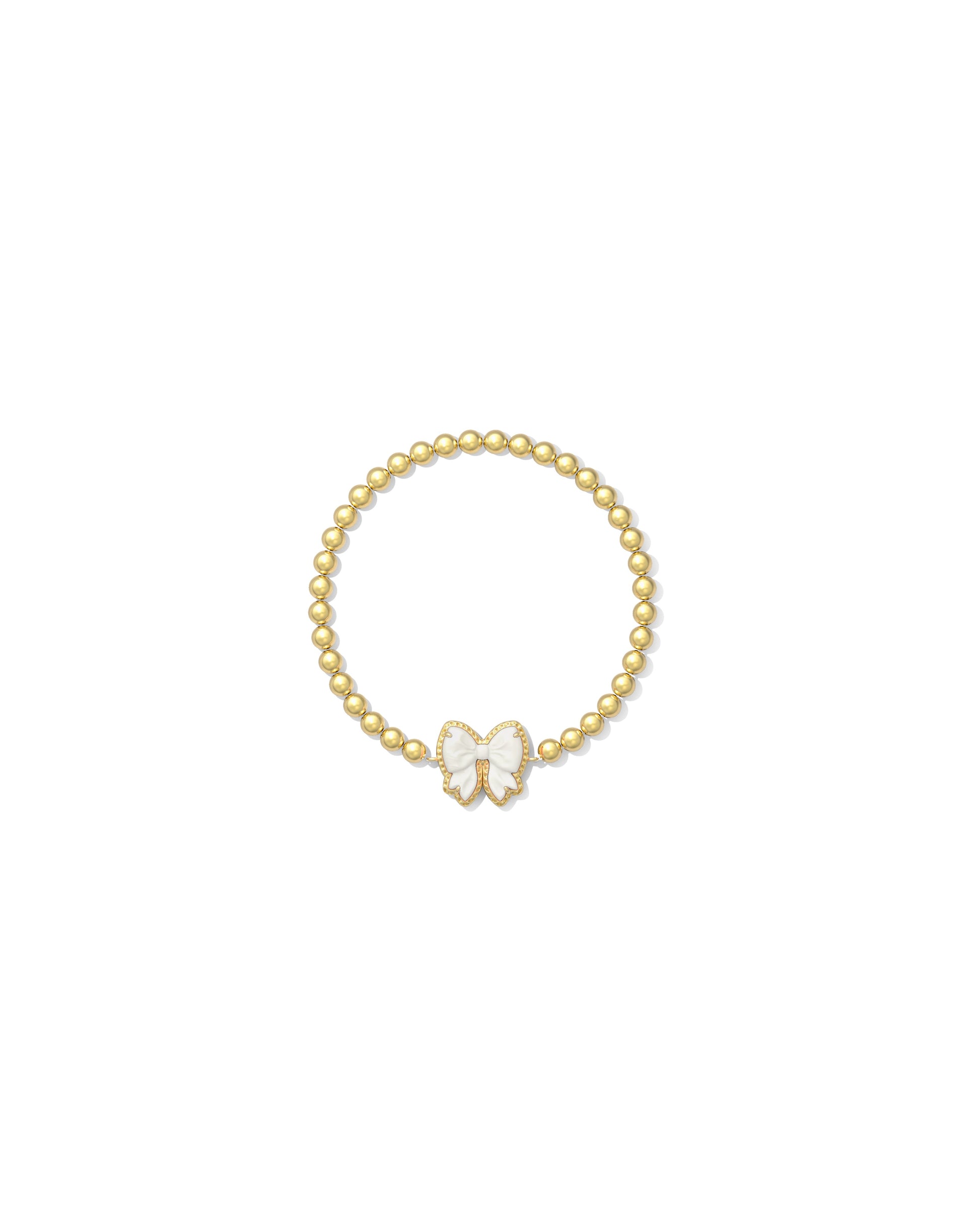 HALEY BOW STRETCH BRACELET GOLD IVORY MOTHER OF PEARL