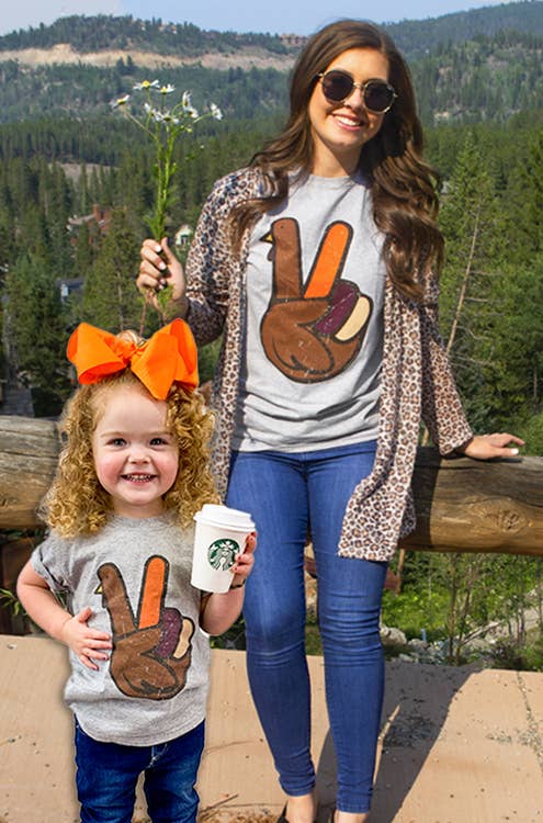 Peace Sign Turkey Thanksgiving T-Shirt