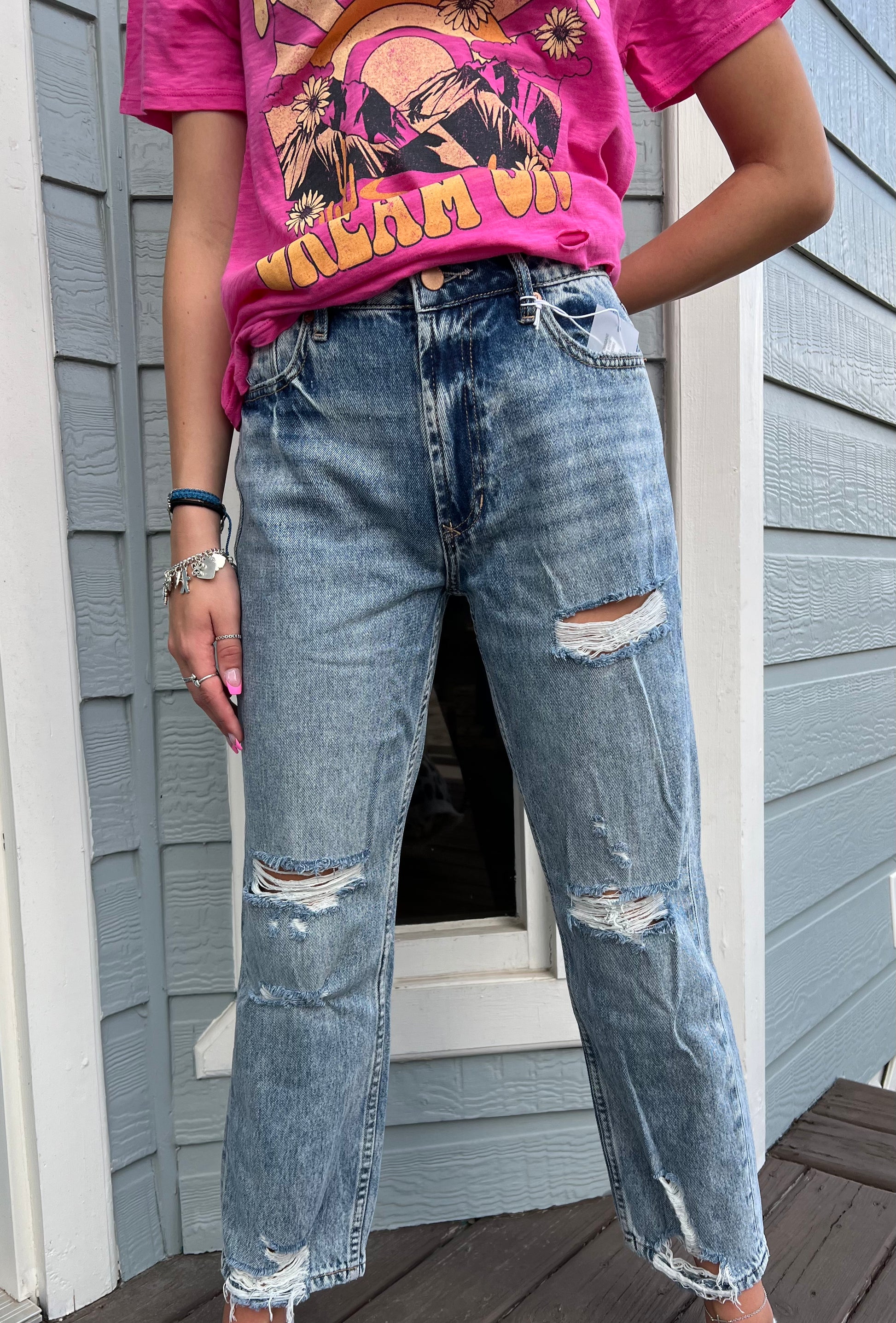 JODI SUPER HIGH RISE CROPPED STRAIGHT JEANS LAKE CITY