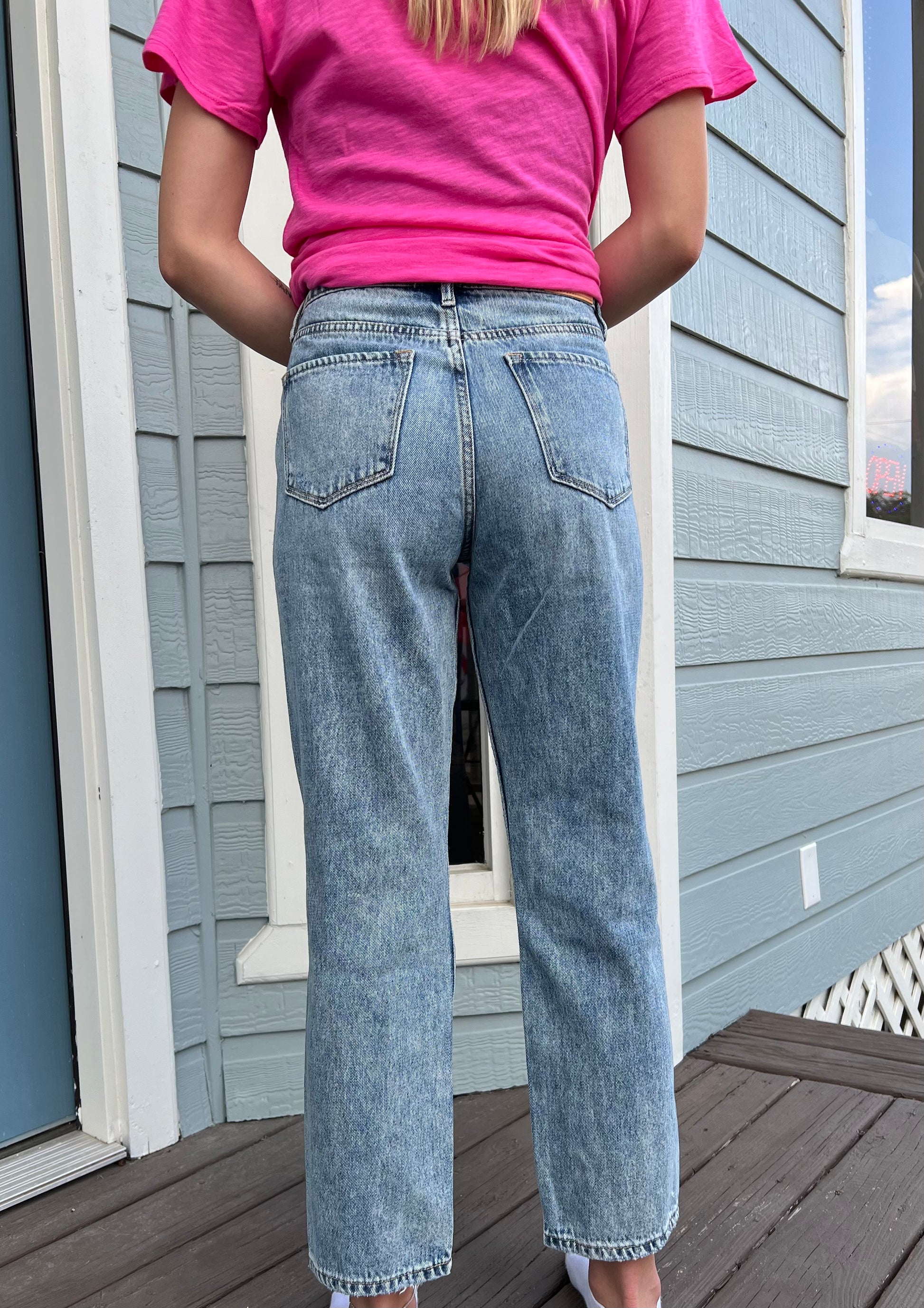JODI SUPER HIGH RISE CROPPED STRAIGHT JEANS LAKE CITY