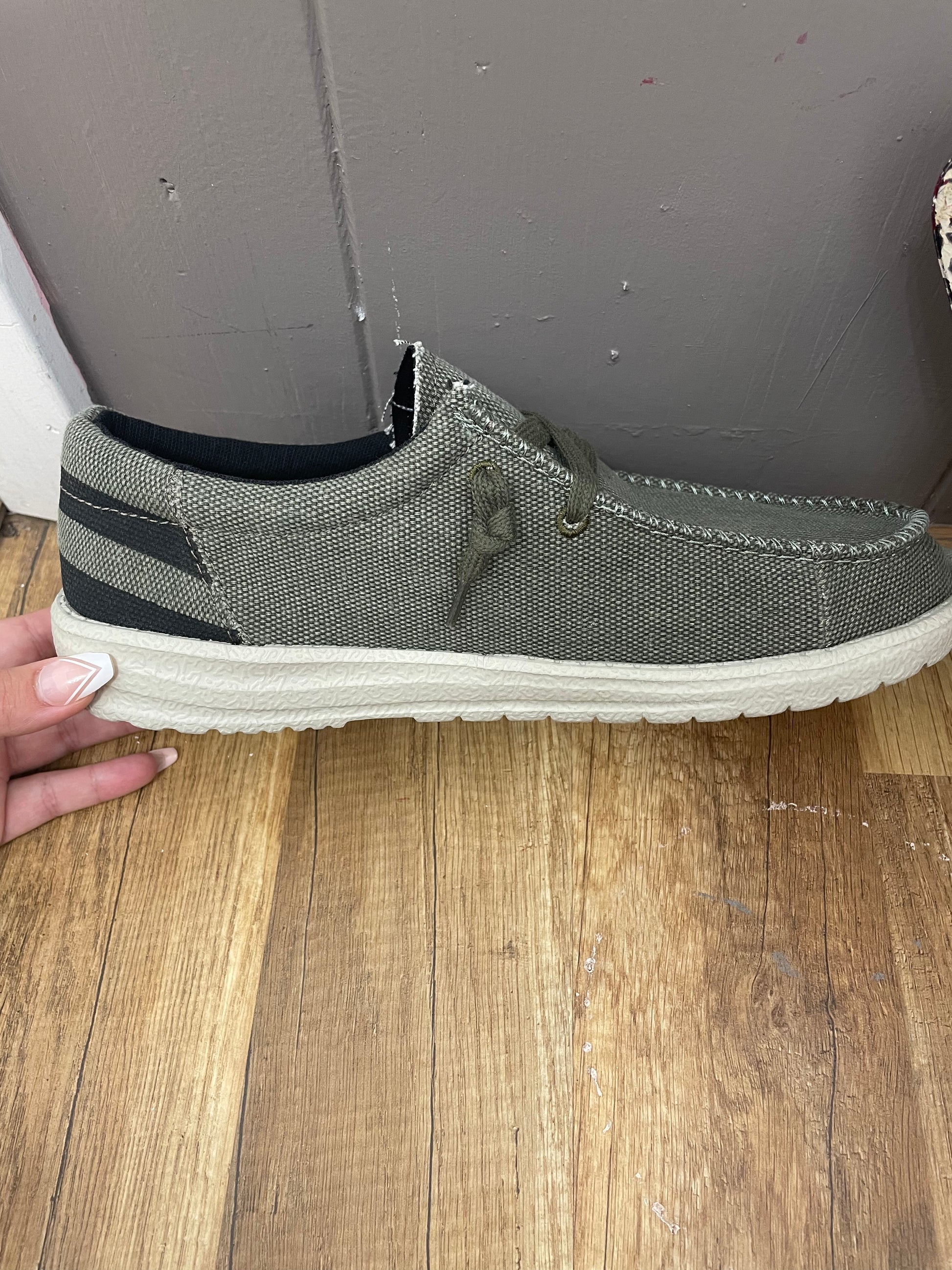 CADE GREEN SLIP ONS
