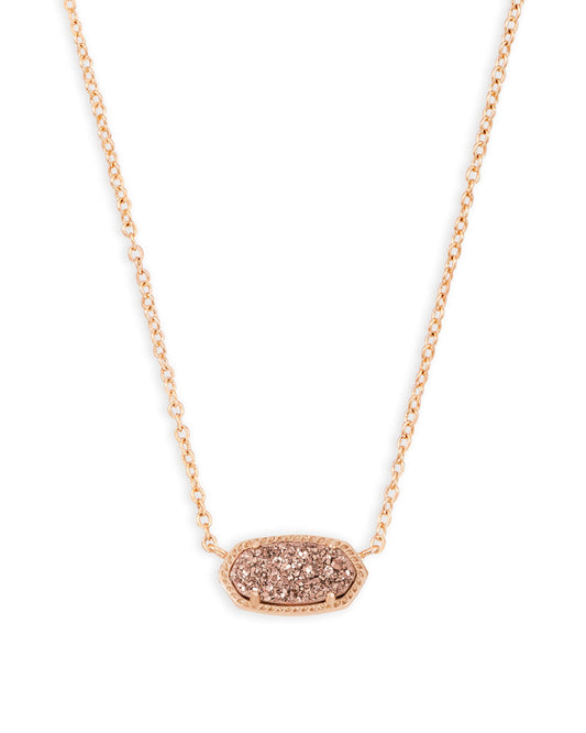 ELISA SHORT PENDANT NECKLACE ROSE GOLD ROSE GOLD DRUSY