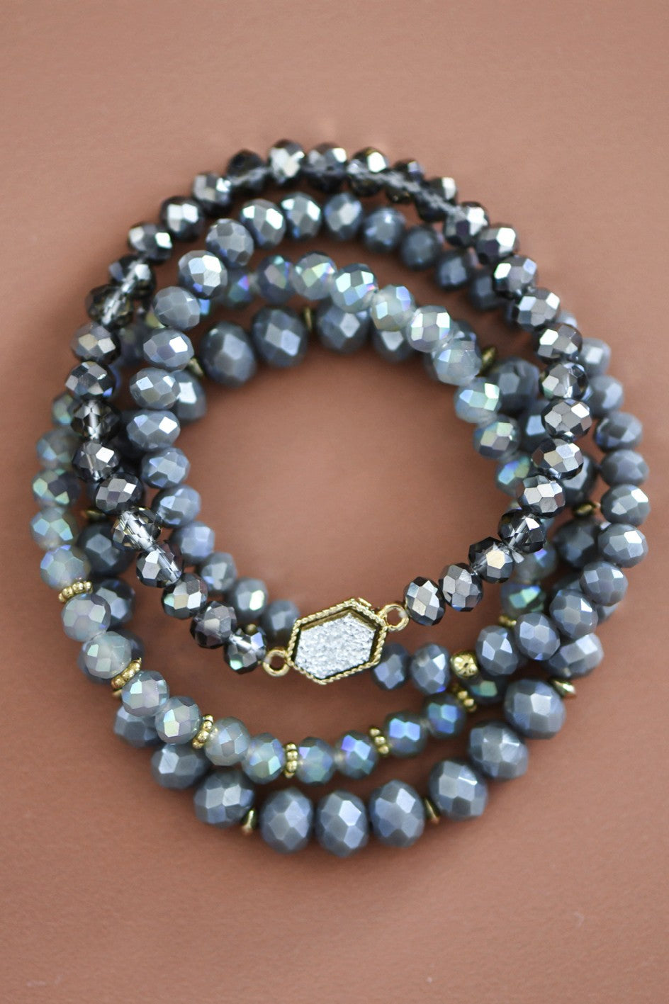 Glass Crystal Bead Bracelet Set
