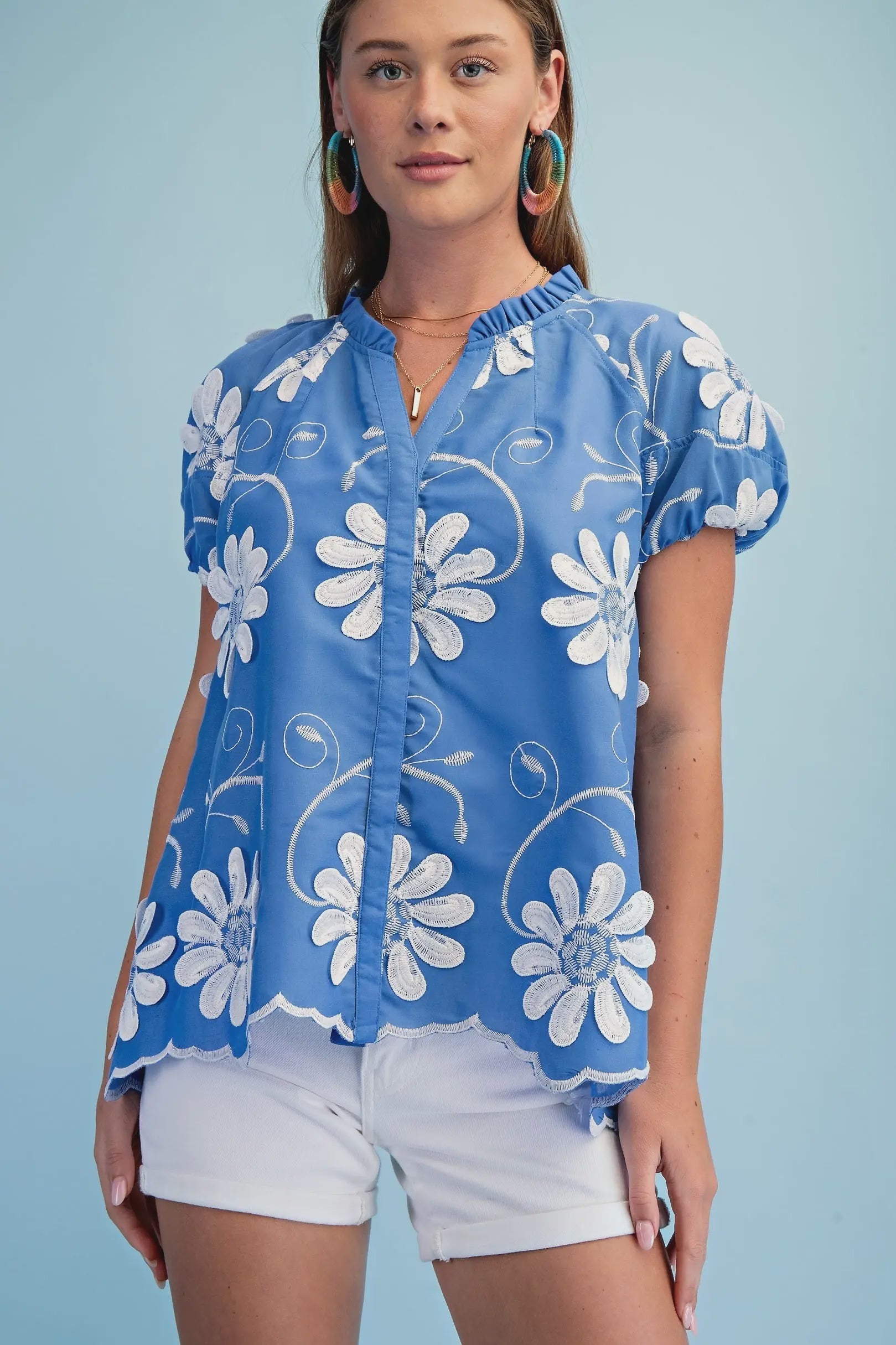BLUE SUZZY TOP