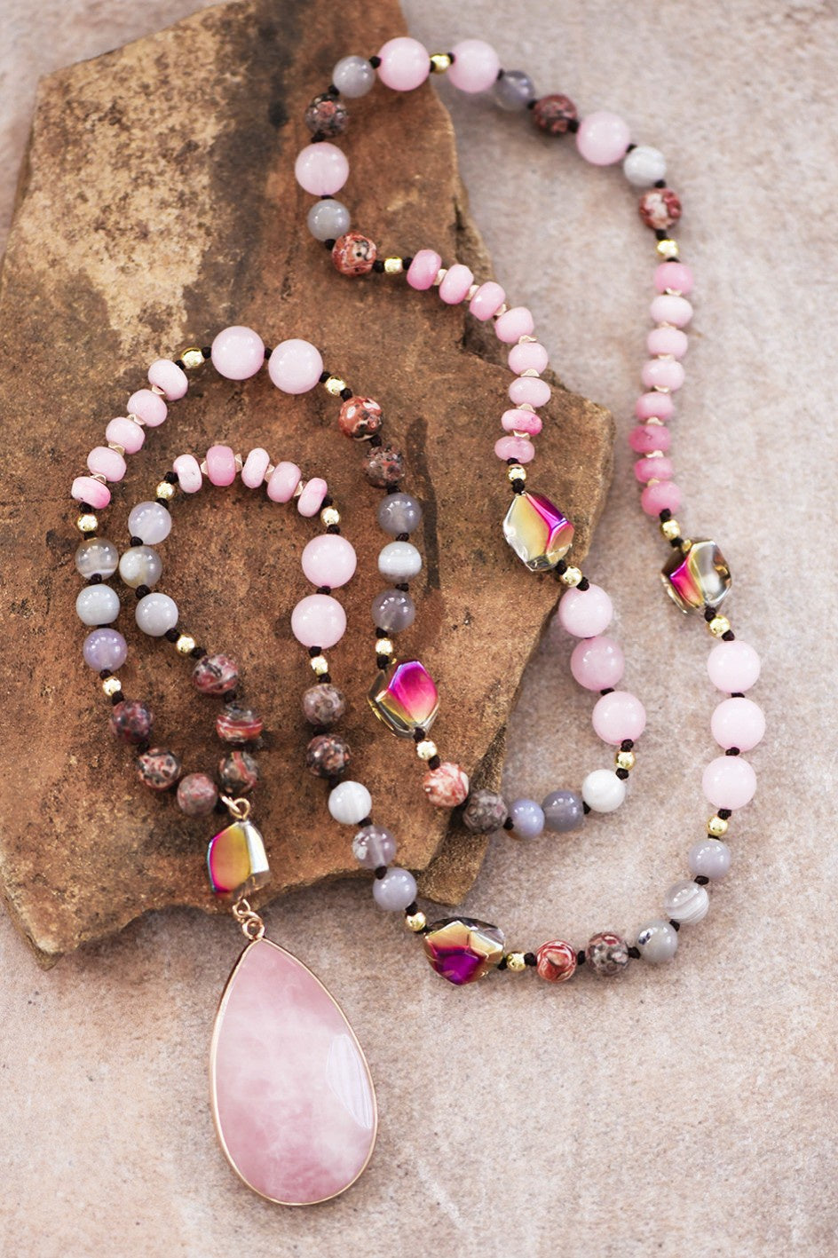 Rose Quartz Stone Necklace