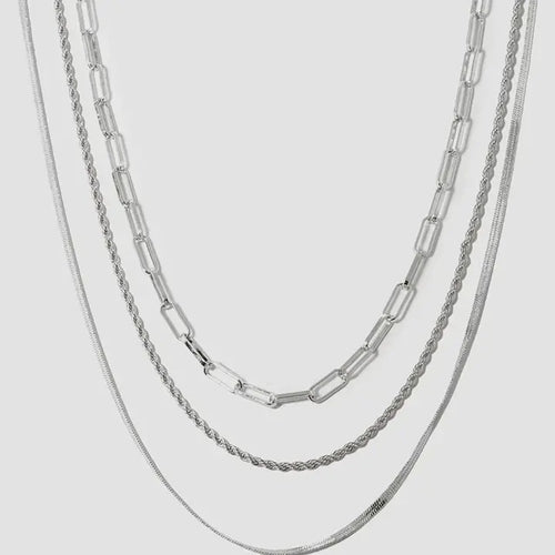 3 LAYER SILVER NECKLACE