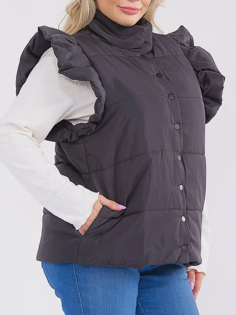 CURVY BLACK PUFFER VEST