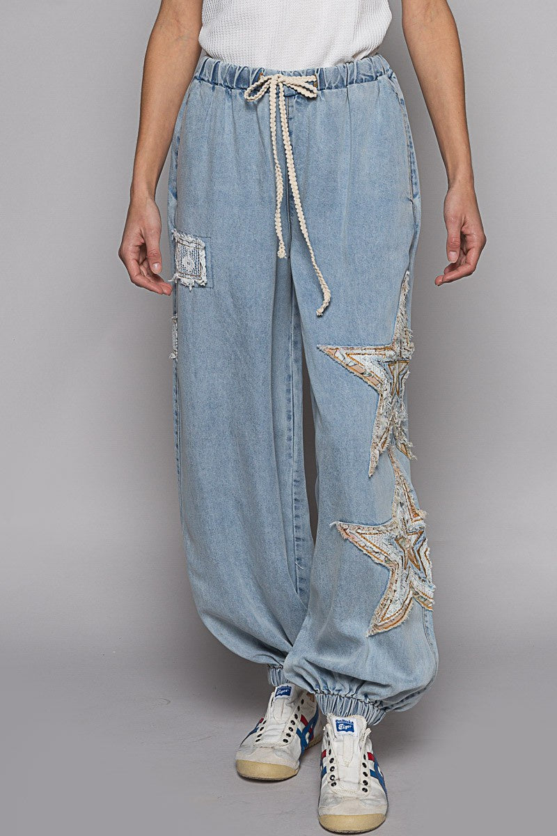 DENIM STAR JOGGER PANTS