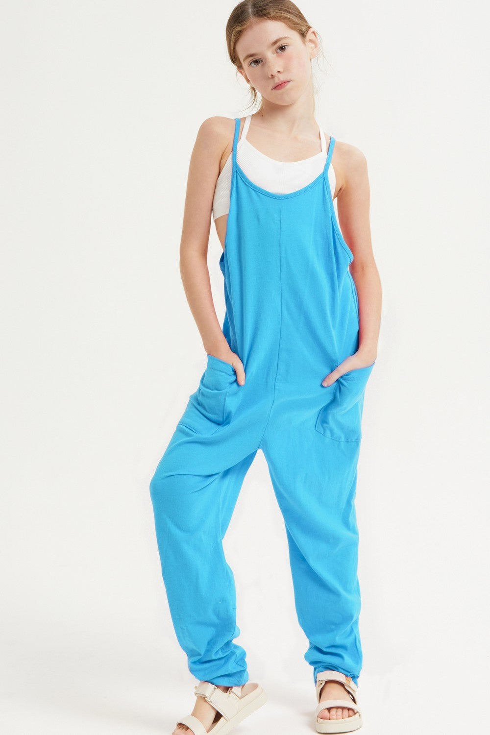 KIDS AQUA OVERALLS