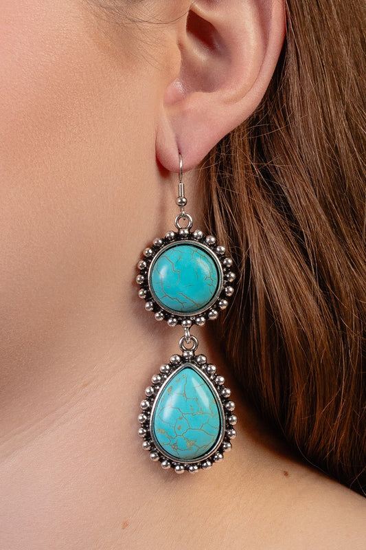 Turquoise Crystal Drop Earrings