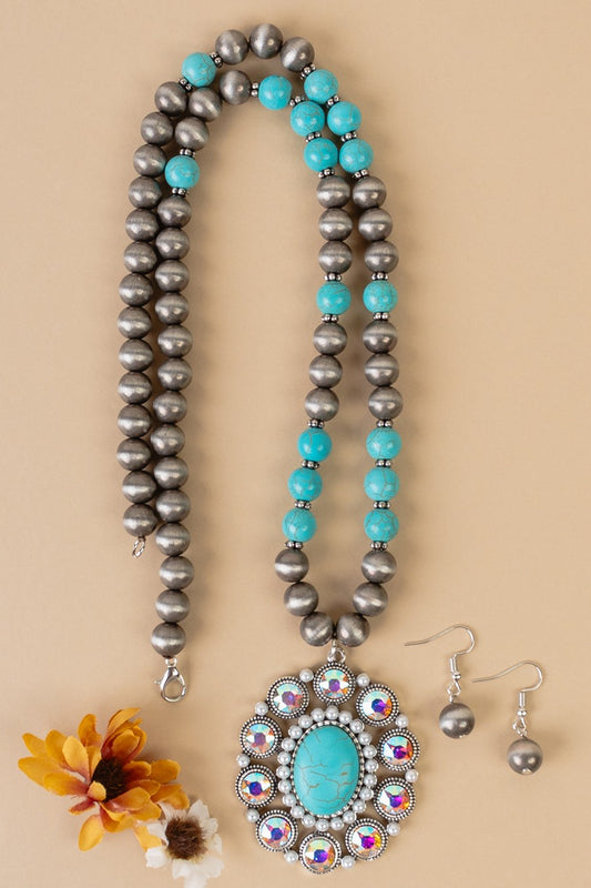 Turquoise Squash Blossom Necklace