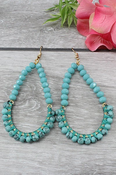 Turquoise Crystal Earrings