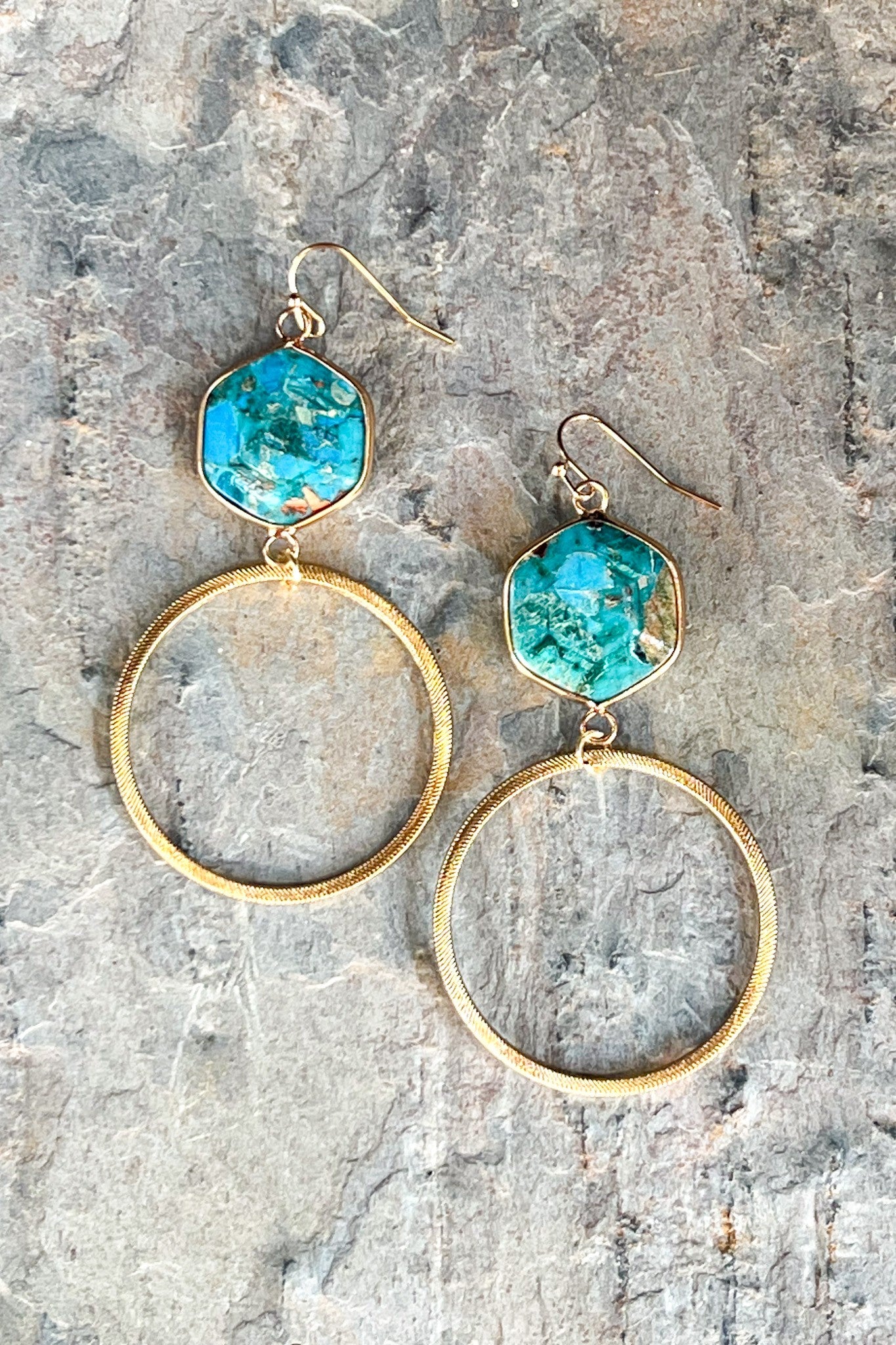 Janet Hoop Earrings Turq